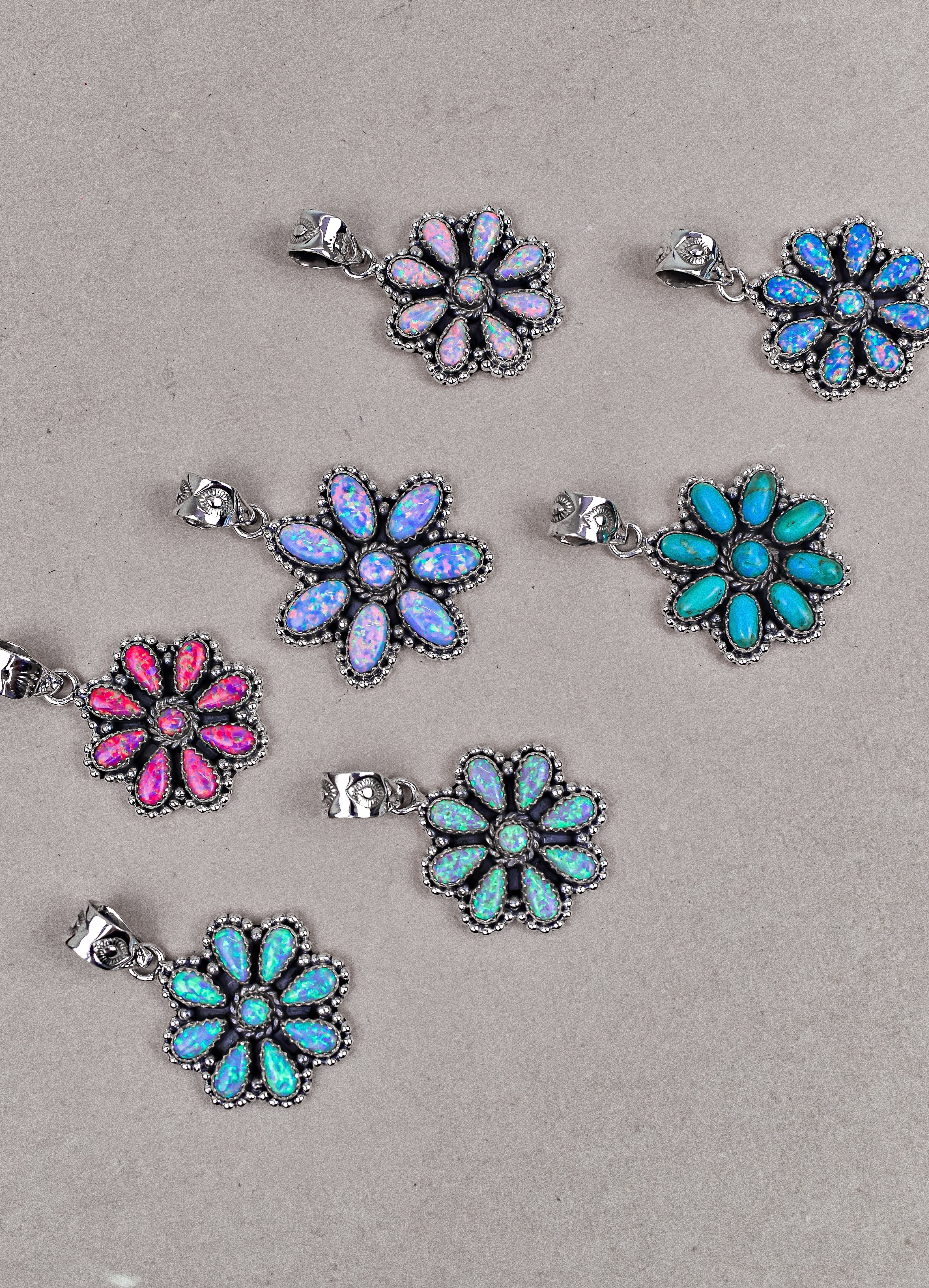 Silver Blossom Gem Pendant-Pendant Necklaces-Krush Kandy, Women's Online Fashion Boutique Located in Phoenix, Arizona (Scottsdale Area)