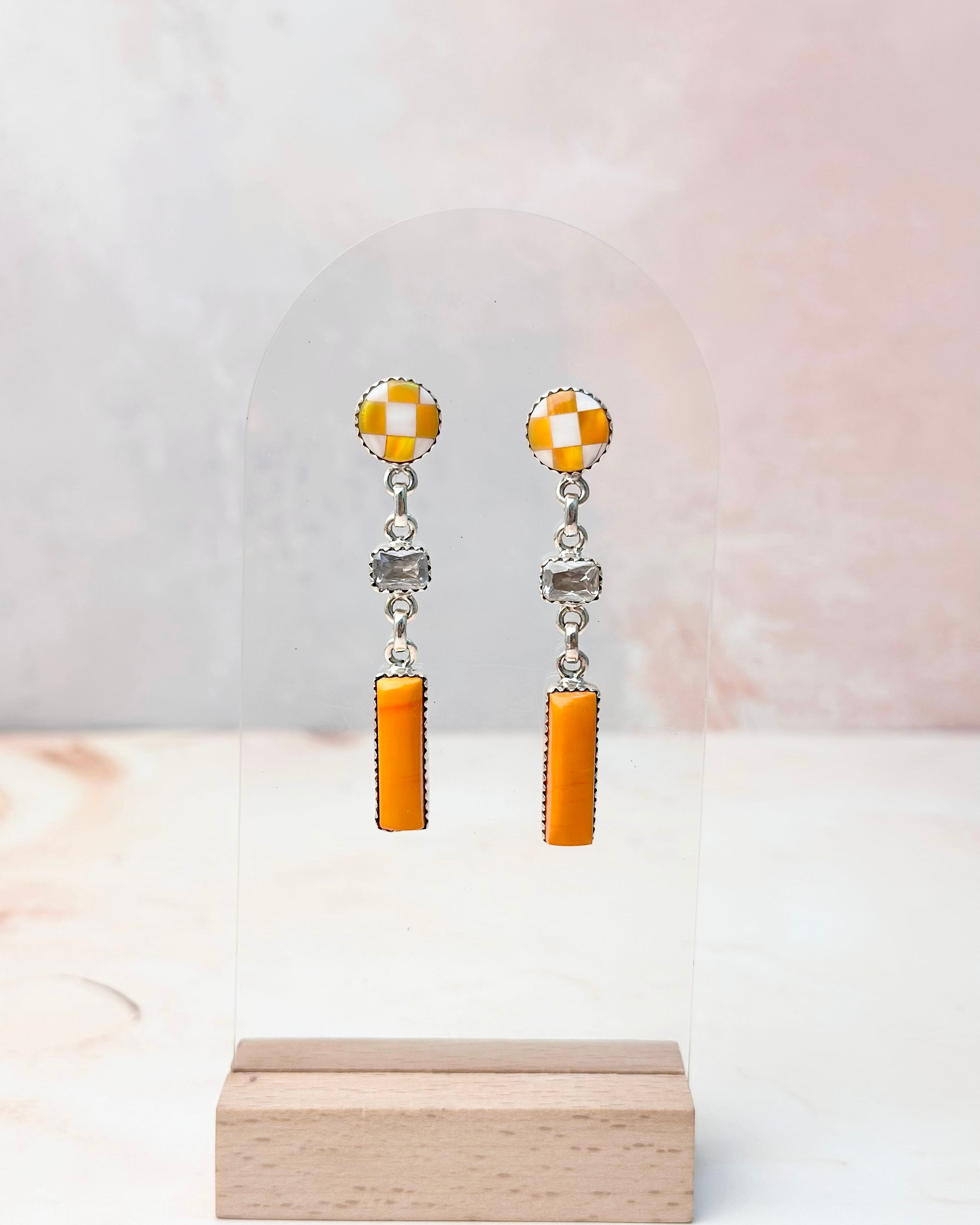 Tangerine Crystal Martini Rosarita Earrings-Earrings-Krush Kandy, Women's Online Fashion Boutique Located in Phoenix, Arizona (Scottsdale Area)