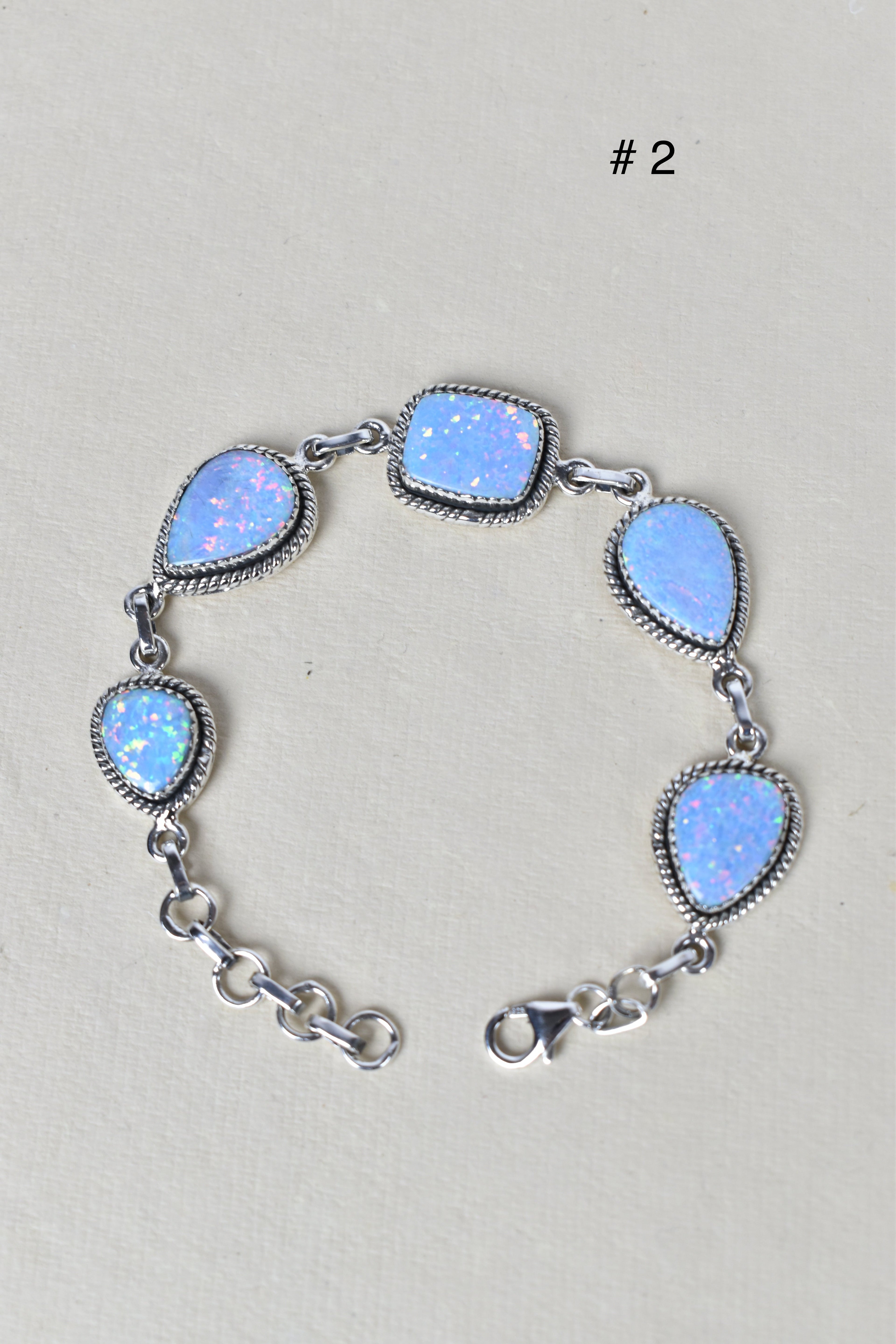 ONE OF A KIND STERLING SILVER 5 STONE BRACELET-Gemstone Bracelets-Krush Kandy, Women's Online Fashion Boutique Located in Phoenix, Arizona (Scottsdale Area)