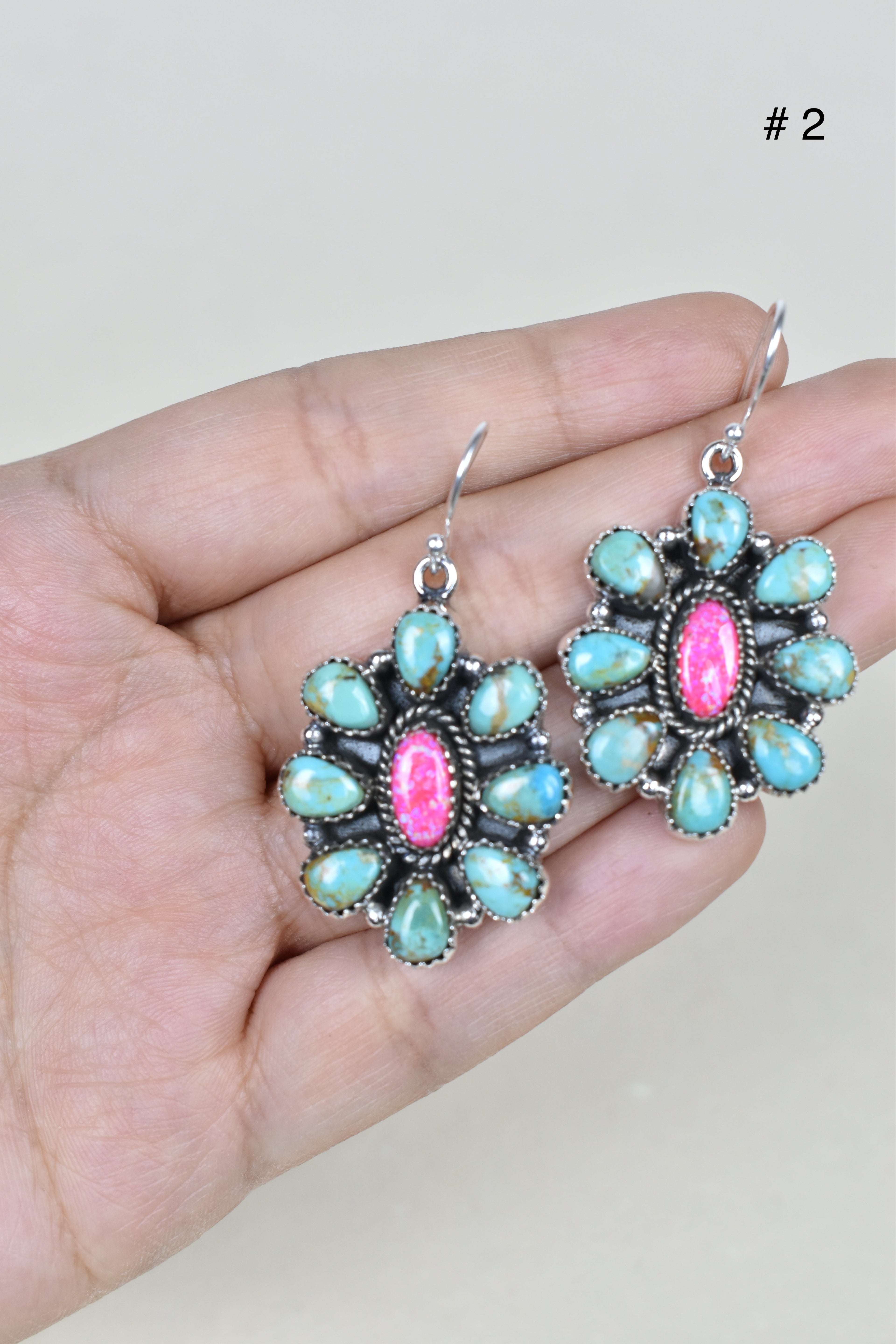 Turquoise Halo Delight Earrings-Drop Earrings-Krush Kandy, Women's Online Fashion Boutique Located in Phoenix, Arizona (Scottsdale Area)