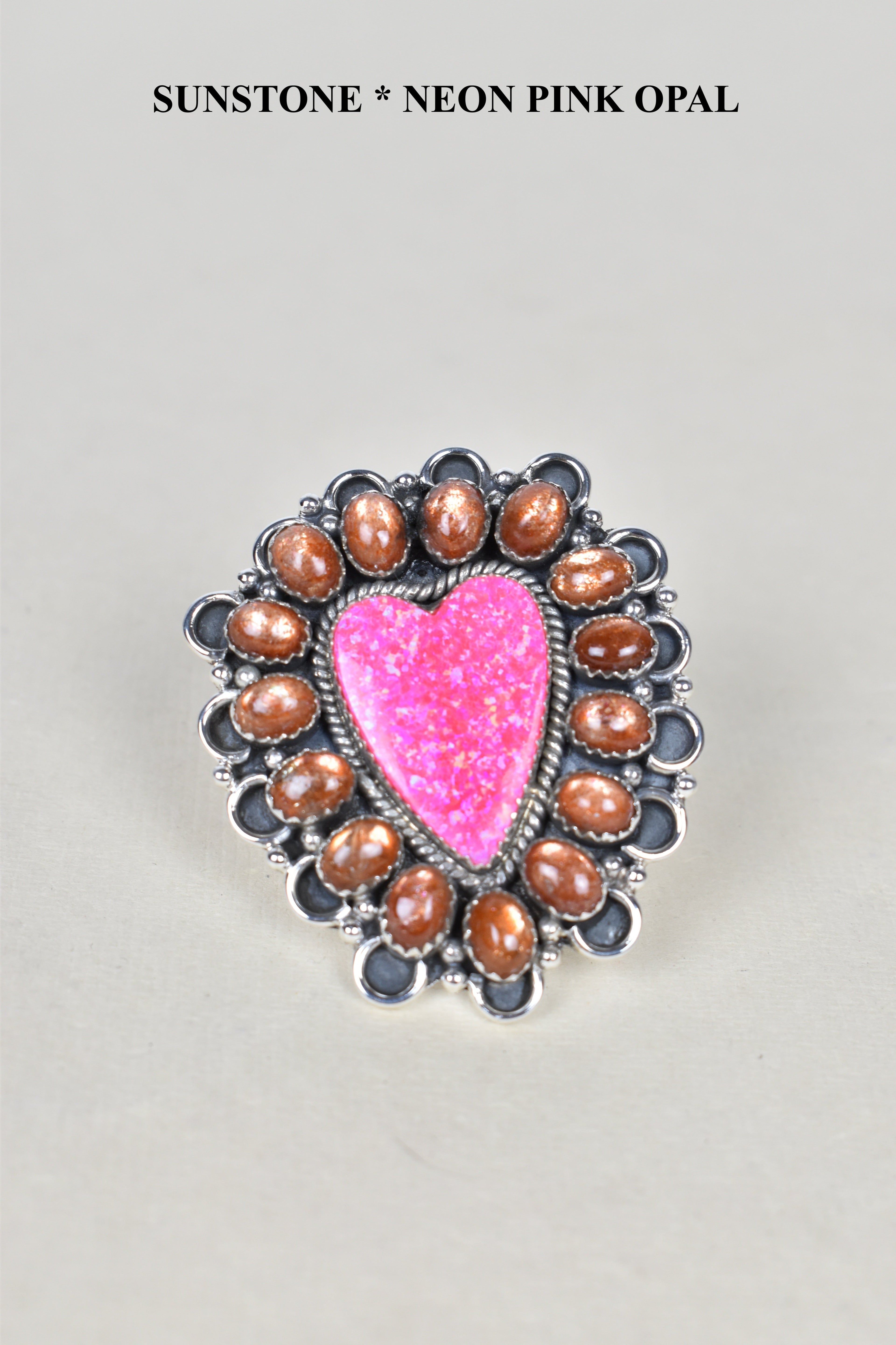 Heart Cluster Sterling Silver & Opal Rings-Cluster Rings-Krush Kandy, Women's Online Fashion Boutique Located in Phoenix, Arizona (Scottsdale Area)