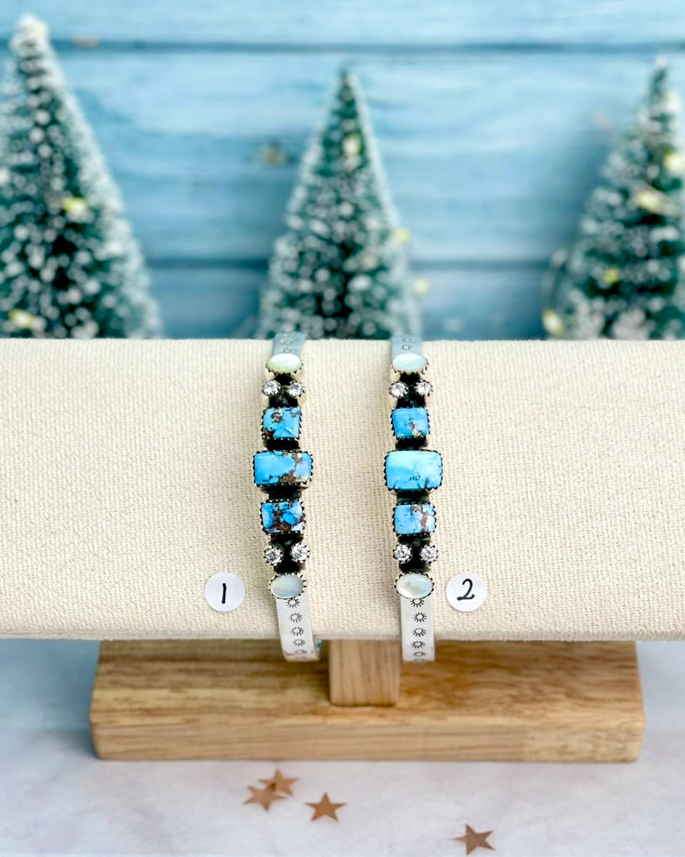 Golden Hills Bar, White Shell & Crystal Cuff-Bracelets-Krush Kandy, Women's Online Fashion Boutique Located in Phoenix, Arizona (Scottsdale Area)