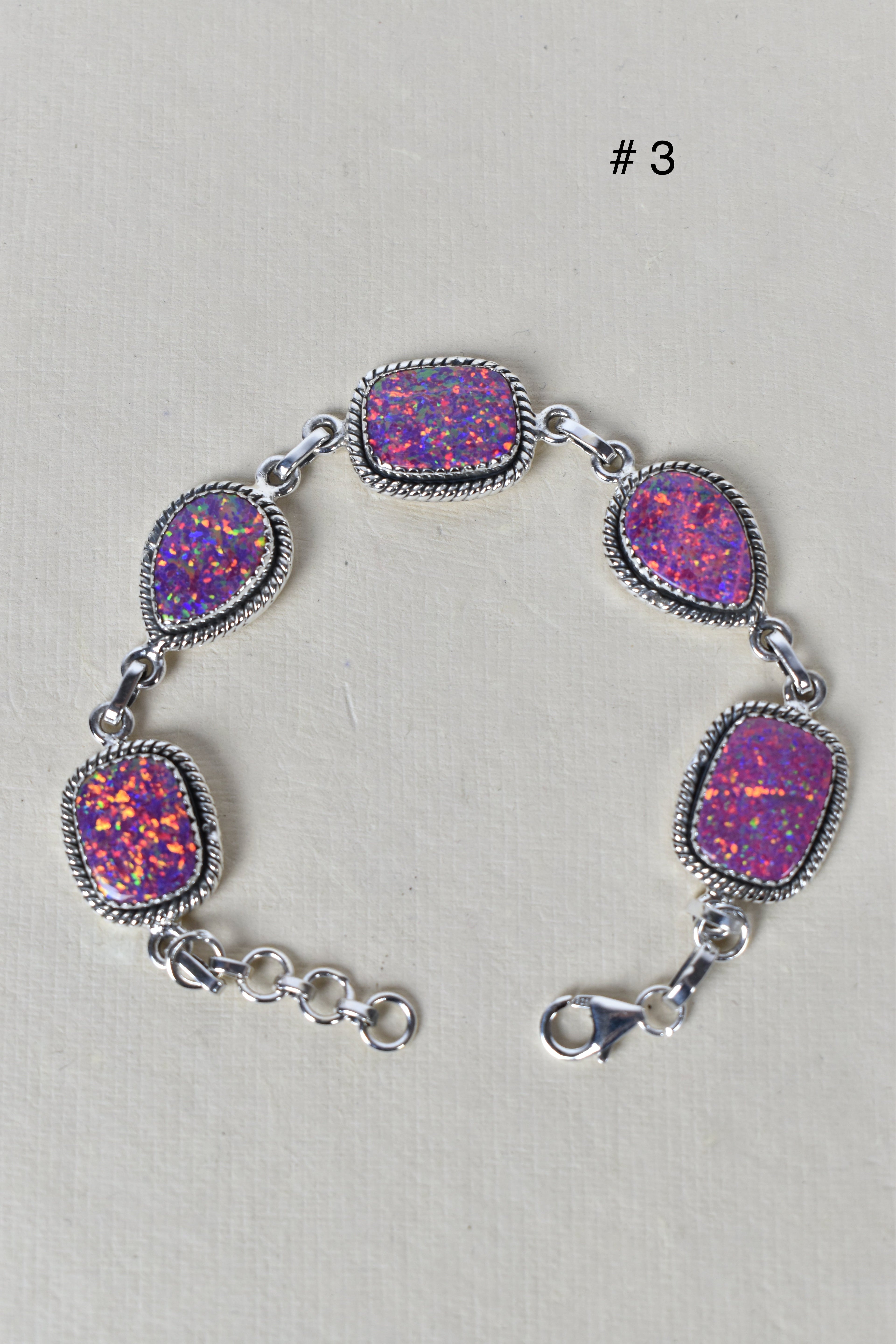 ONE OF A KIND STERLING SILVER 5 STONE BRACELET-Gemstone Bracelets-Krush Kandy, Women's Online Fashion Boutique Located in Phoenix, Arizona (Scottsdale Area)