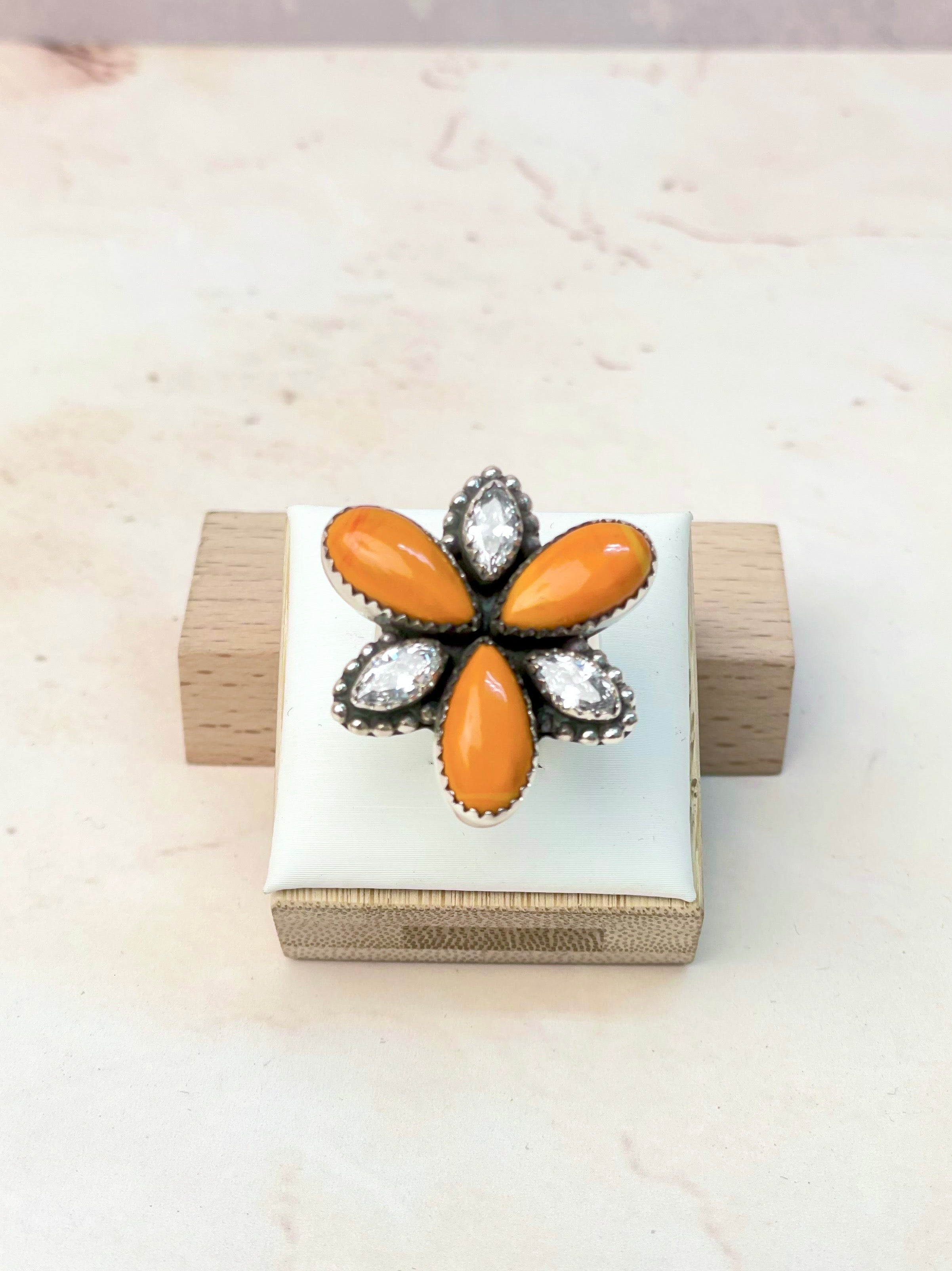 Tangerine Rosarita Bloom Rings-Rings-Krush Kandy, Women's Online Fashion Boutique Located in Phoenix, Arizona (Scottsdale Area)