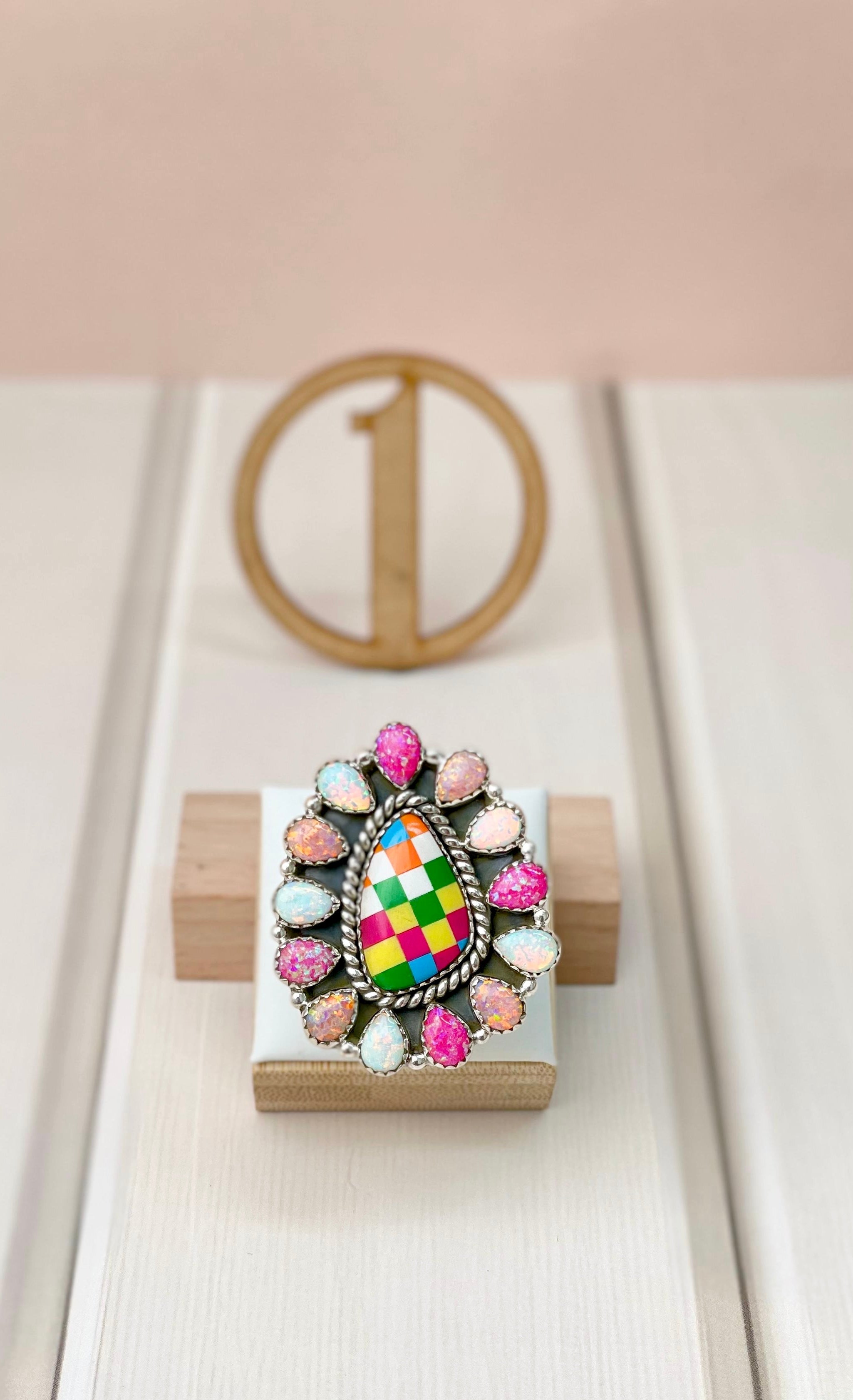 Summer Checkered Cluster Rings-Rings-Krush Kandy, Women's Online Fashion Boutique Located in Phoenix, Arizona (Scottsdale Area)