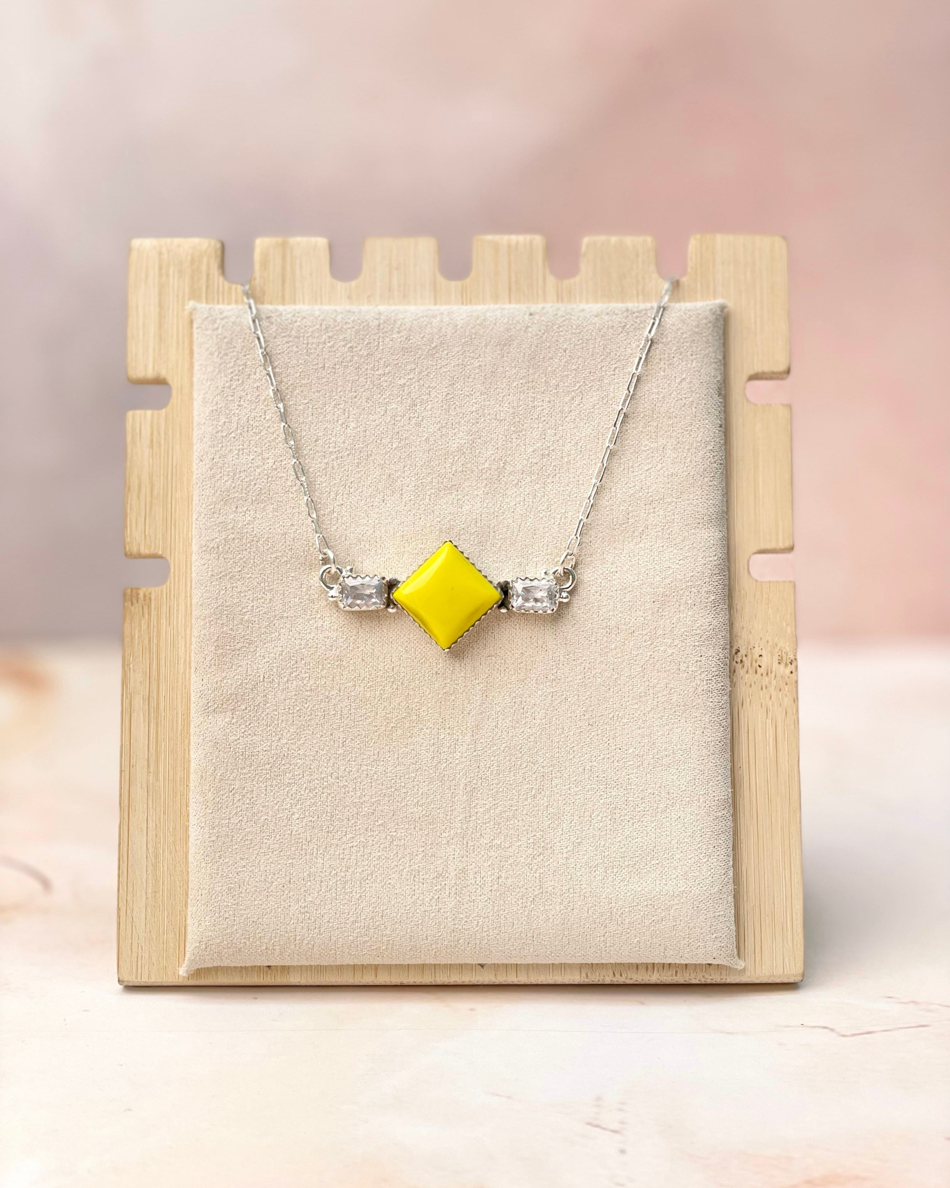 Rosarita Yellow Sun Bar Necklace-Necklaces-Krush Kandy, Women's Online Fashion Boutique Located in Phoenix, Arizona (Scottsdale Area)