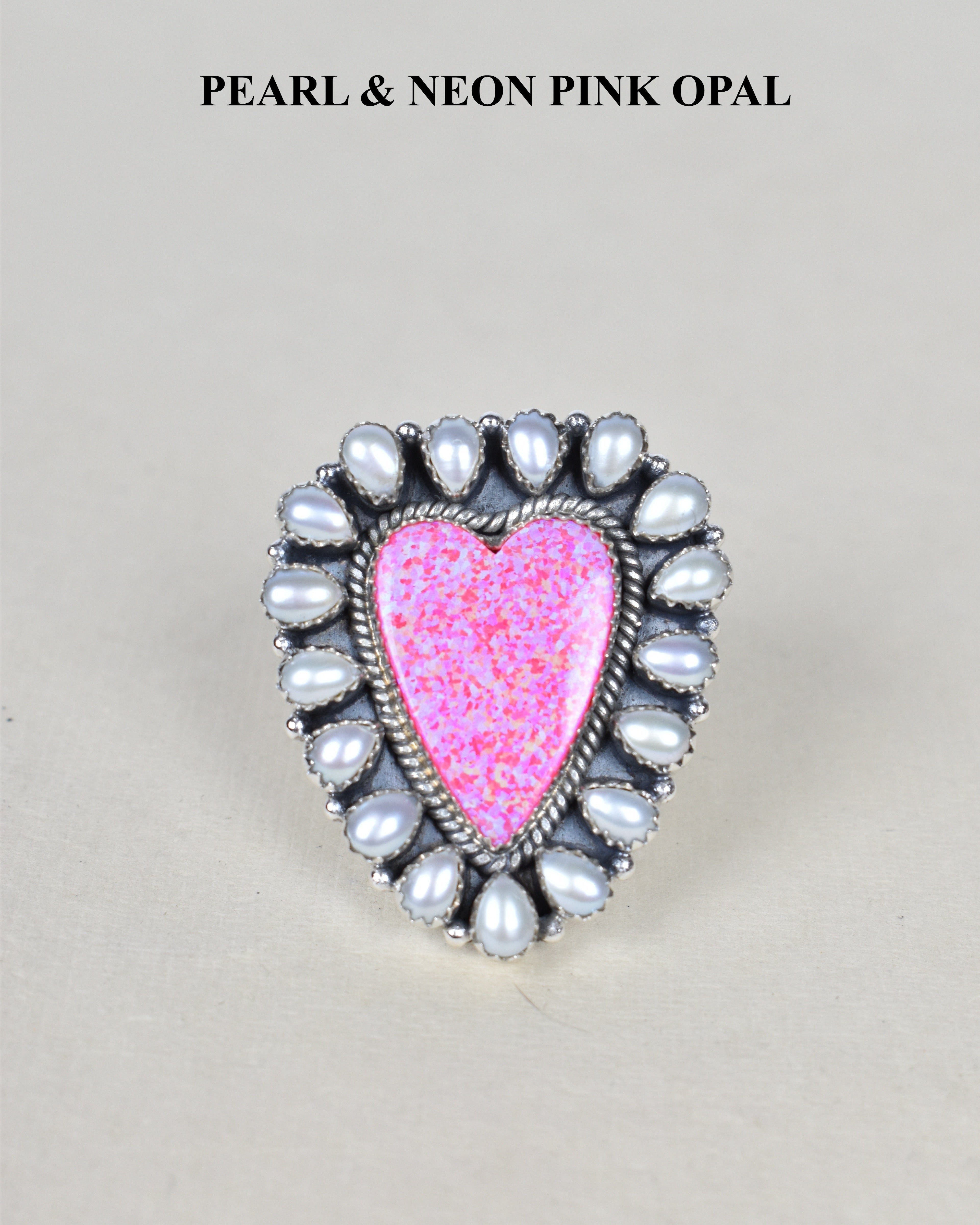 Heart Cluster Sterling Silver & Opal Rings-Cluster Rings-Krush Kandy, Women's Online Fashion Boutique Located in Phoenix, Arizona (Scottsdale Area)