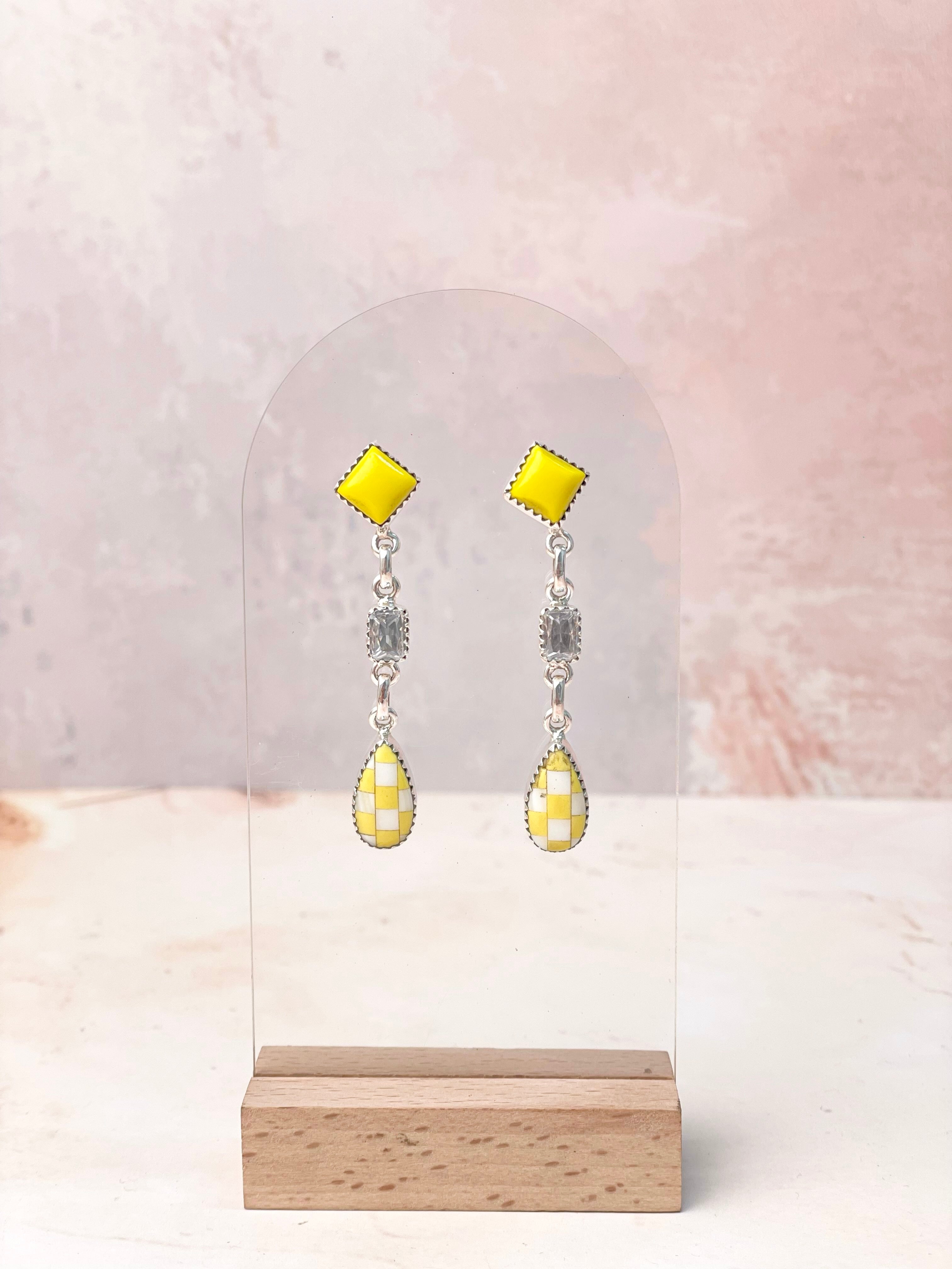 Rosarita Crystal Lemonade Earrings-Earrings-Krush Kandy, Women's Online Fashion Boutique Located in Phoenix, Arizona (Scottsdale Area)