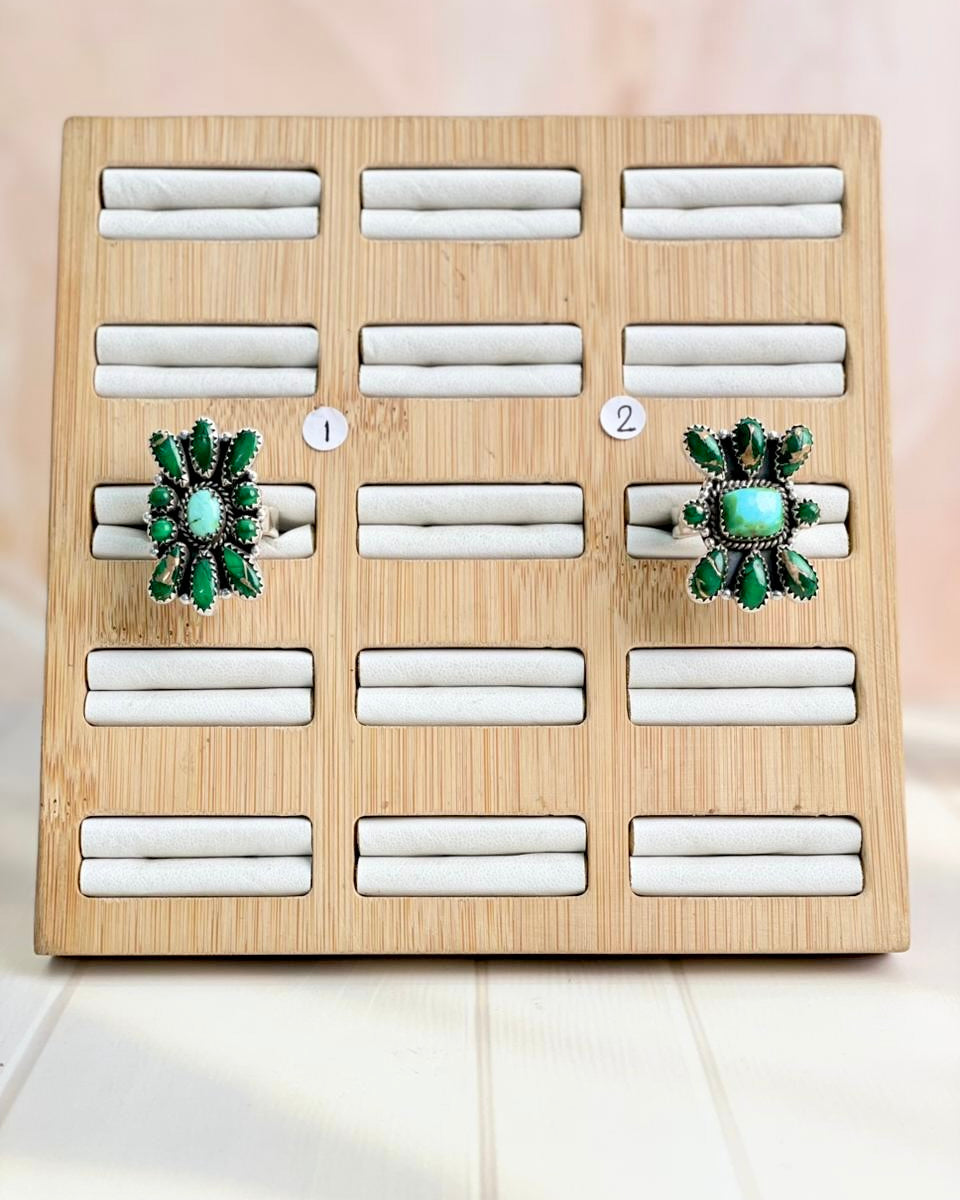 Irish Green Dahlia & Sonoran One of a Kind Boho Rings-Rings-Krush Kandy, Women's Online Fashion Boutique Located in Phoenix, Arizona (Scottsdale Area)