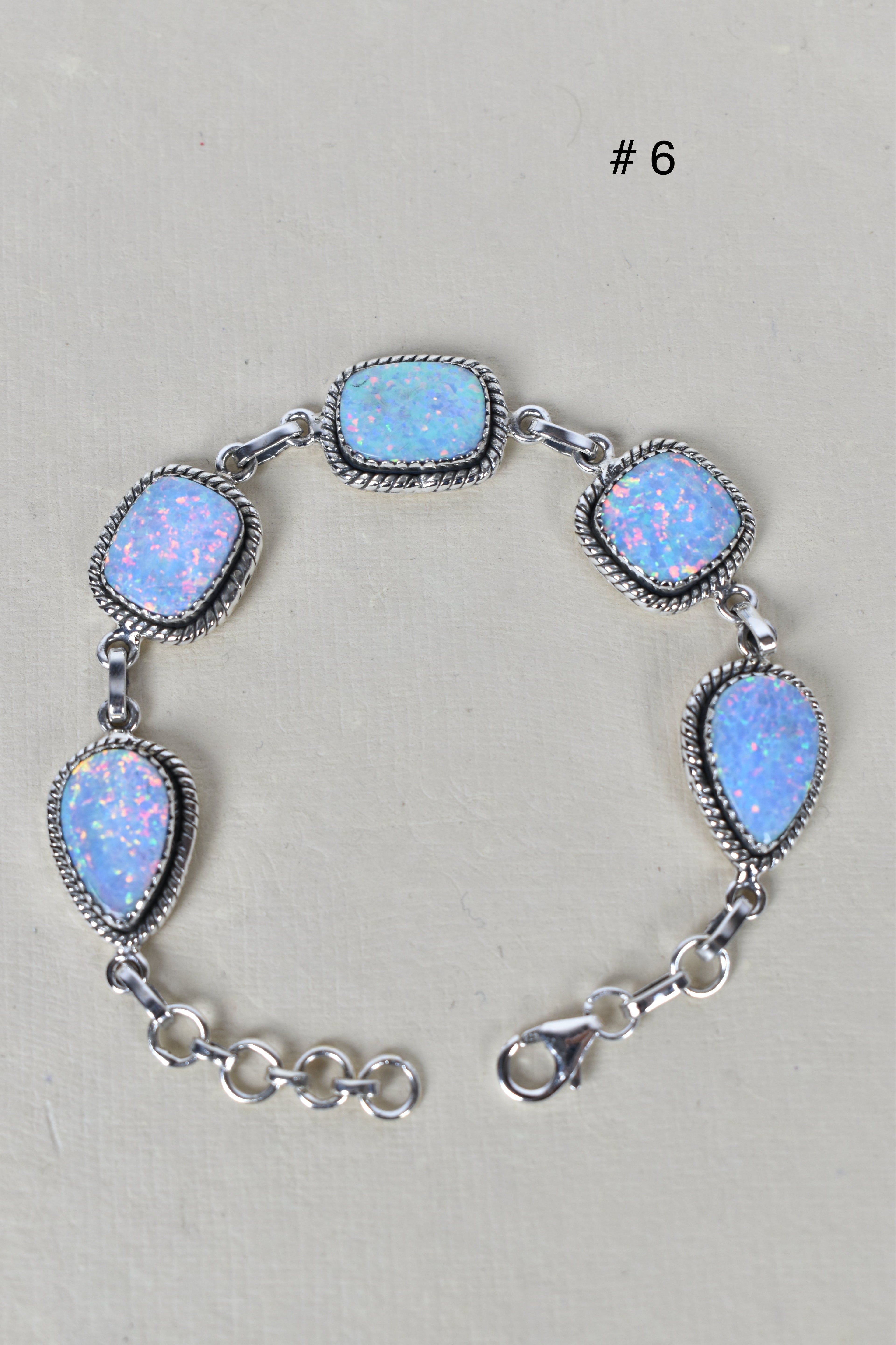 ONE OF A KIND STERLING SILVER 5 STONE BRACELET-Gemstone Bracelets-Krush Kandy, Women's Online Fashion Boutique Located in Phoenix, Arizona (Scottsdale Area)
