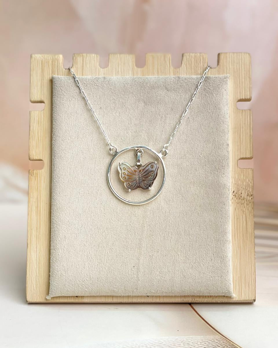 Coco Butterfly in Halo Necklace-Necklaces-Krush Kandy, Women's Online Fashion Boutique Located in Phoenix, Arizona (Scottsdale Area)