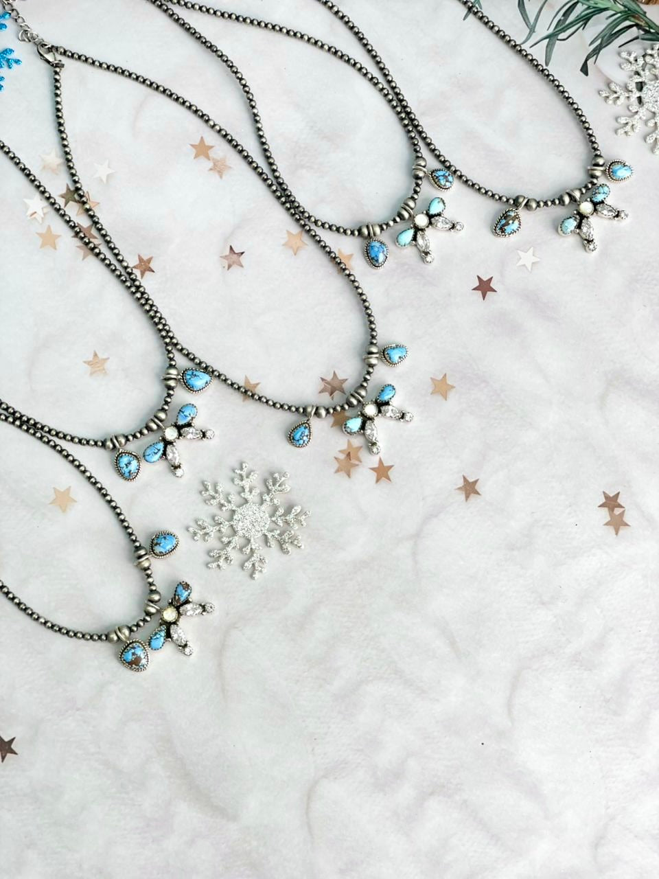 Winter Frost Golden Hills Bow Beads Necklace-Necklaces-Krush Kandy, Women's Online Fashion Boutique Located in Phoenix, Arizona (Scottsdale Area)