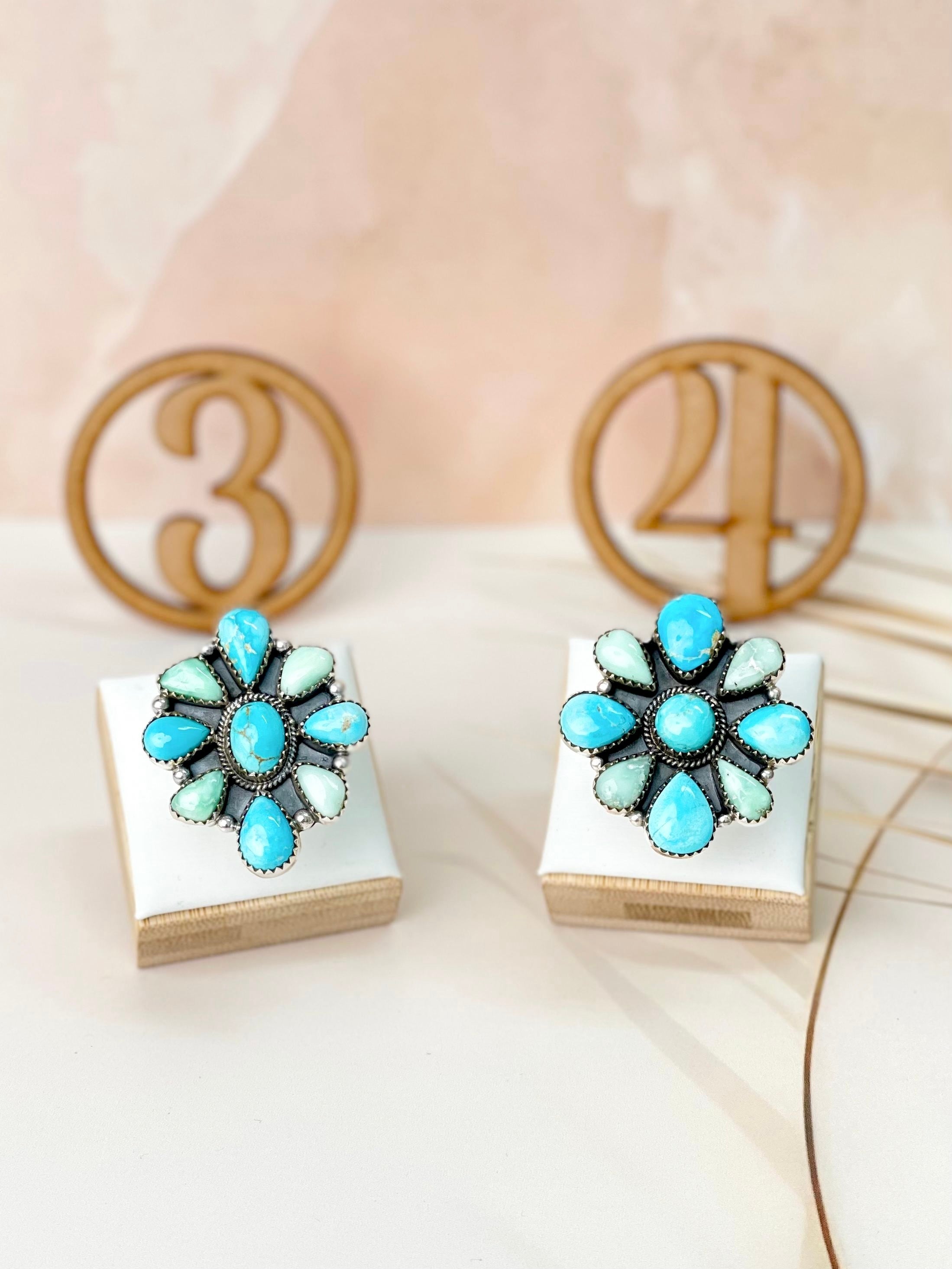 White Water Turquoise & Paloma Western Rings Bno. 10-Rings-Krush Kandy, Women's Online Fashion Boutique Located in Phoenix, Arizona (Scottsdale Area)