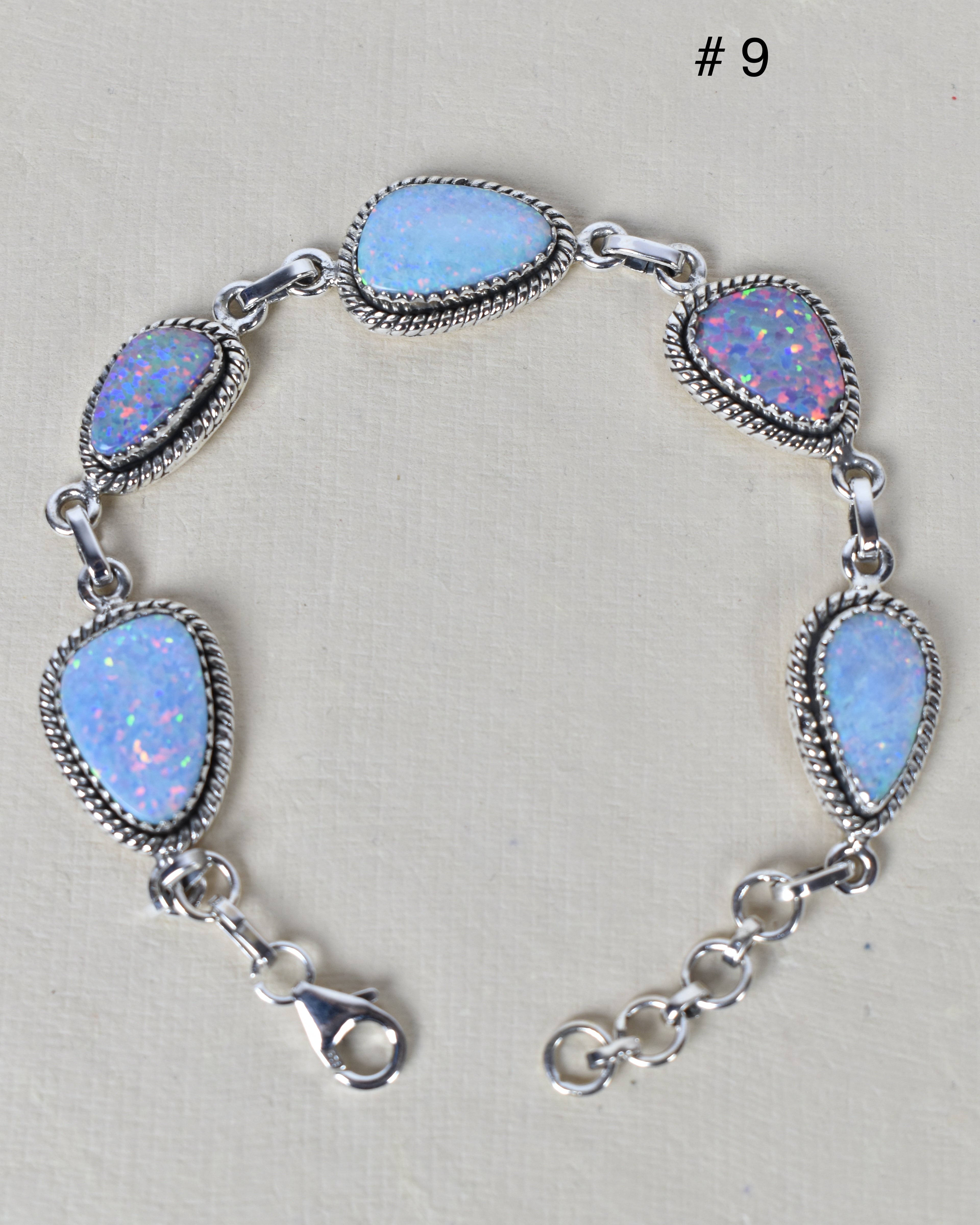 ONE OF A KIND STERLING SILVER 5 STONE BRACELET-Gemstone Bracelets-Krush Kandy, Women's Online Fashion Boutique Located in Phoenix, Arizona (Scottsdale Area)