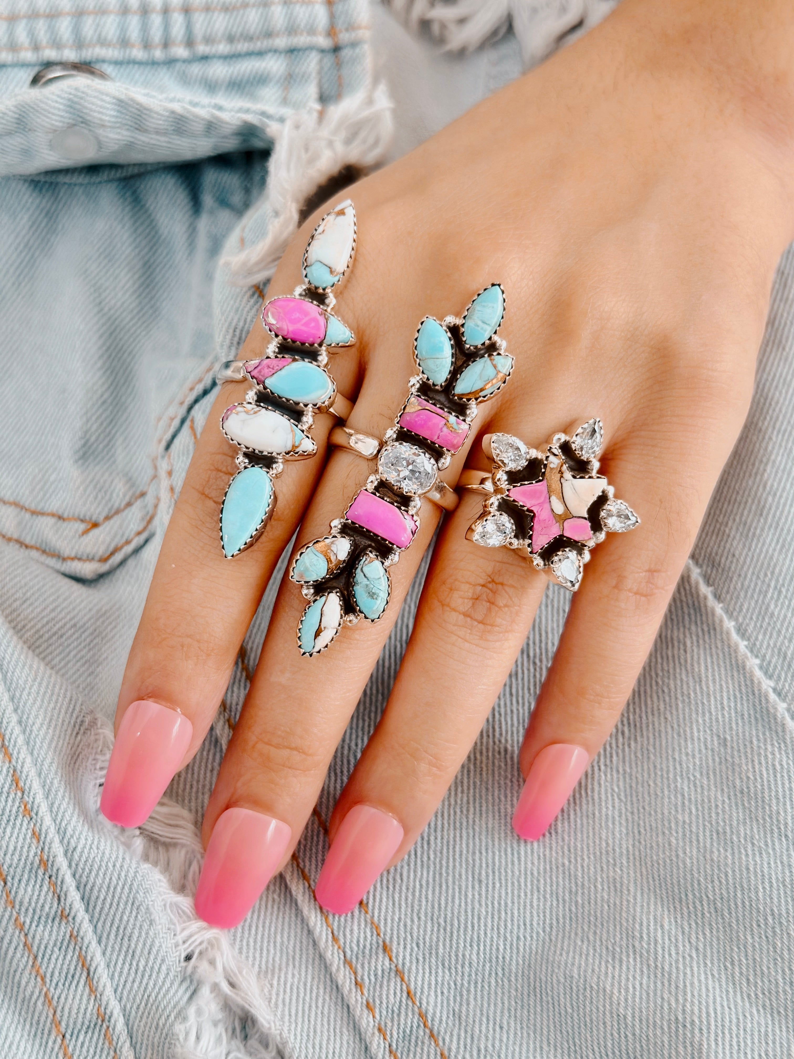Boho Western Cotton Candy Ring-Rings-Krush Kandy, Women's Online Fashion Boutique Located in Phoenix, Arizona (Scottsdale Area)