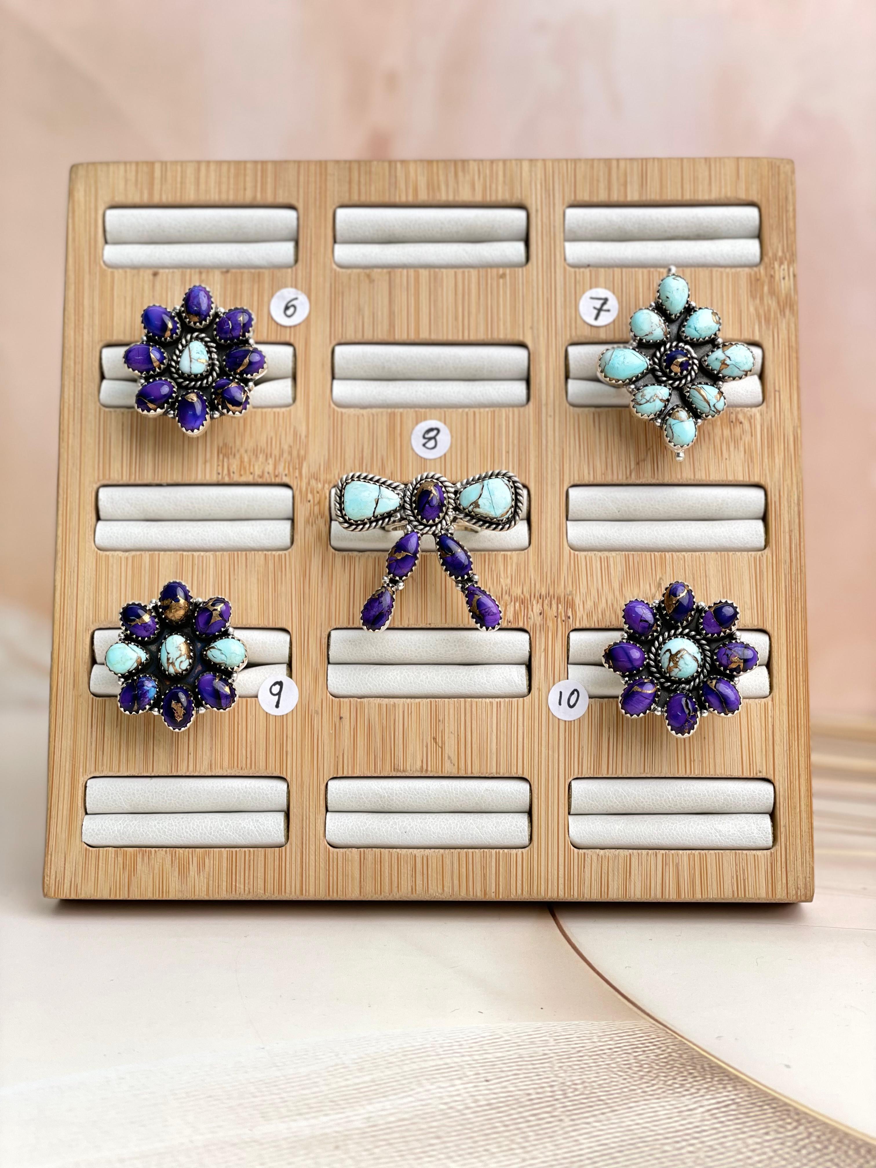 Berry Dahlia Multi Ring Clusters-Rings-Krush Kandy, Women's Online Fashion Boutique Located in Phoenix, Arizona (Scottsdale Area)