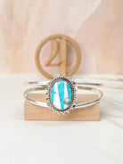 White Buffalo & Turquoise Slab Cuffs Bno. 8-Bracelets-Krush Kandy, Women's Online Fashion Boutique Located in Phoenix, Arizona (Scottsdale Area)