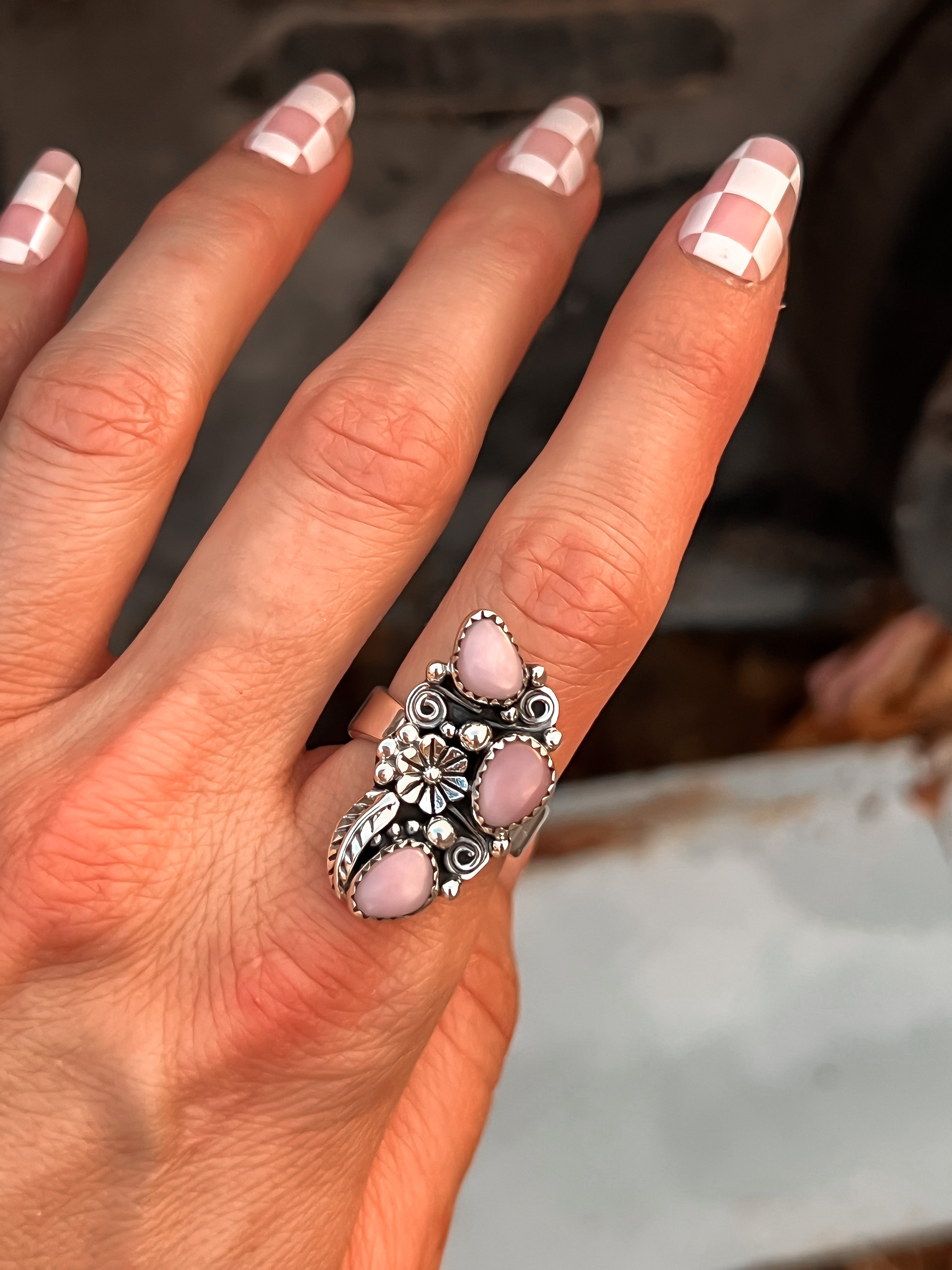 The Henley Triple Stone Flower Ring MADE TO ORDER-Cluster Rings-Krush Kandy, Women's Online Fashion Boutique Located in Phoenix, Arizona (Scottsdale Area)