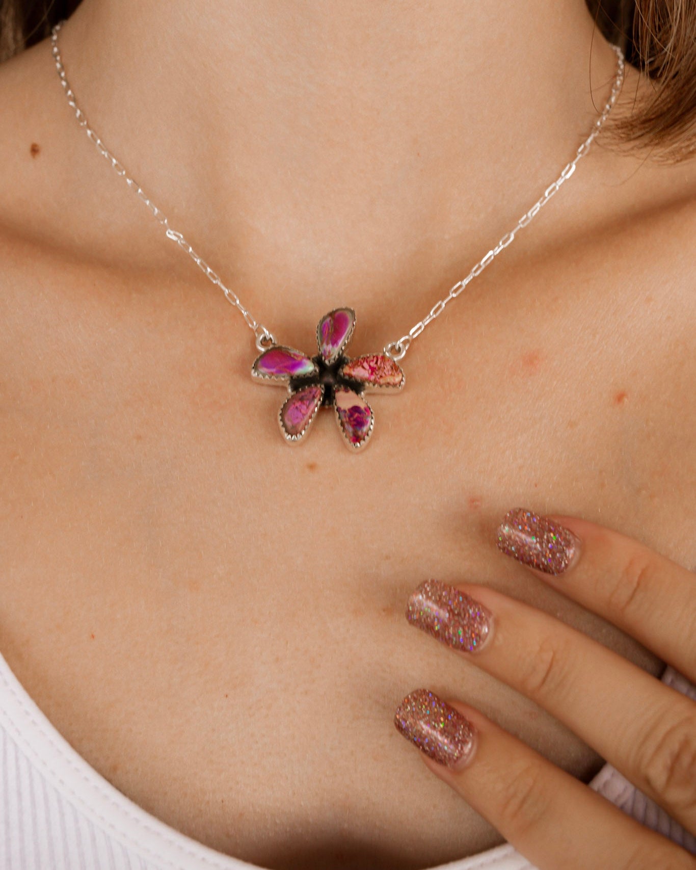 Blushing Jasper Cluster Stone Necklaces-Necklaces-Krush Kandy, Women's Online Fashion Boutique Located in Phoenix, Arizona (Scottsdale Area)