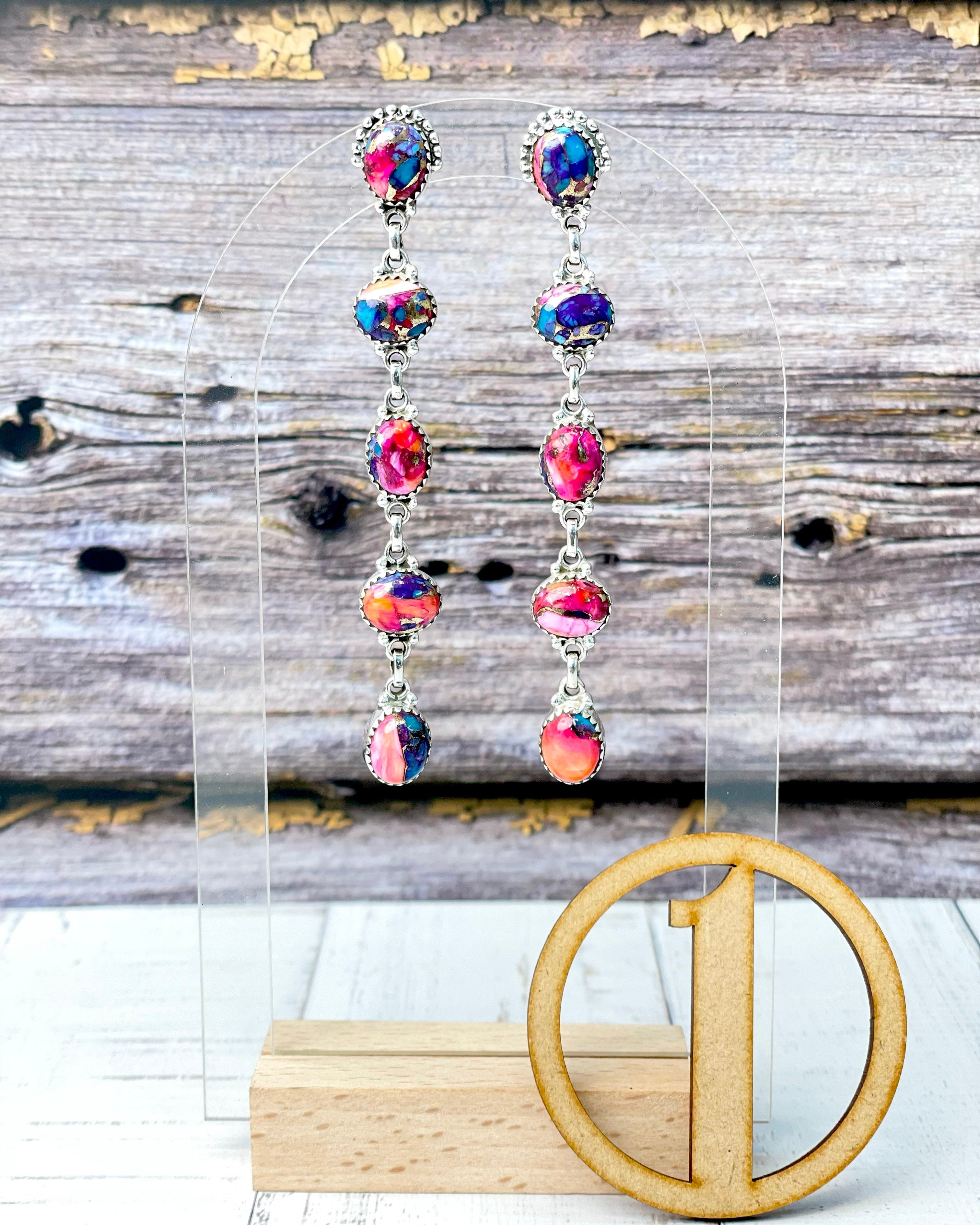 Klassic Dangle Stone Drop Earrings-Earrings-Krush Kandy, Women's Online Fashion Boutique Located in Phoenix, Arizona (Scottsdale Area)