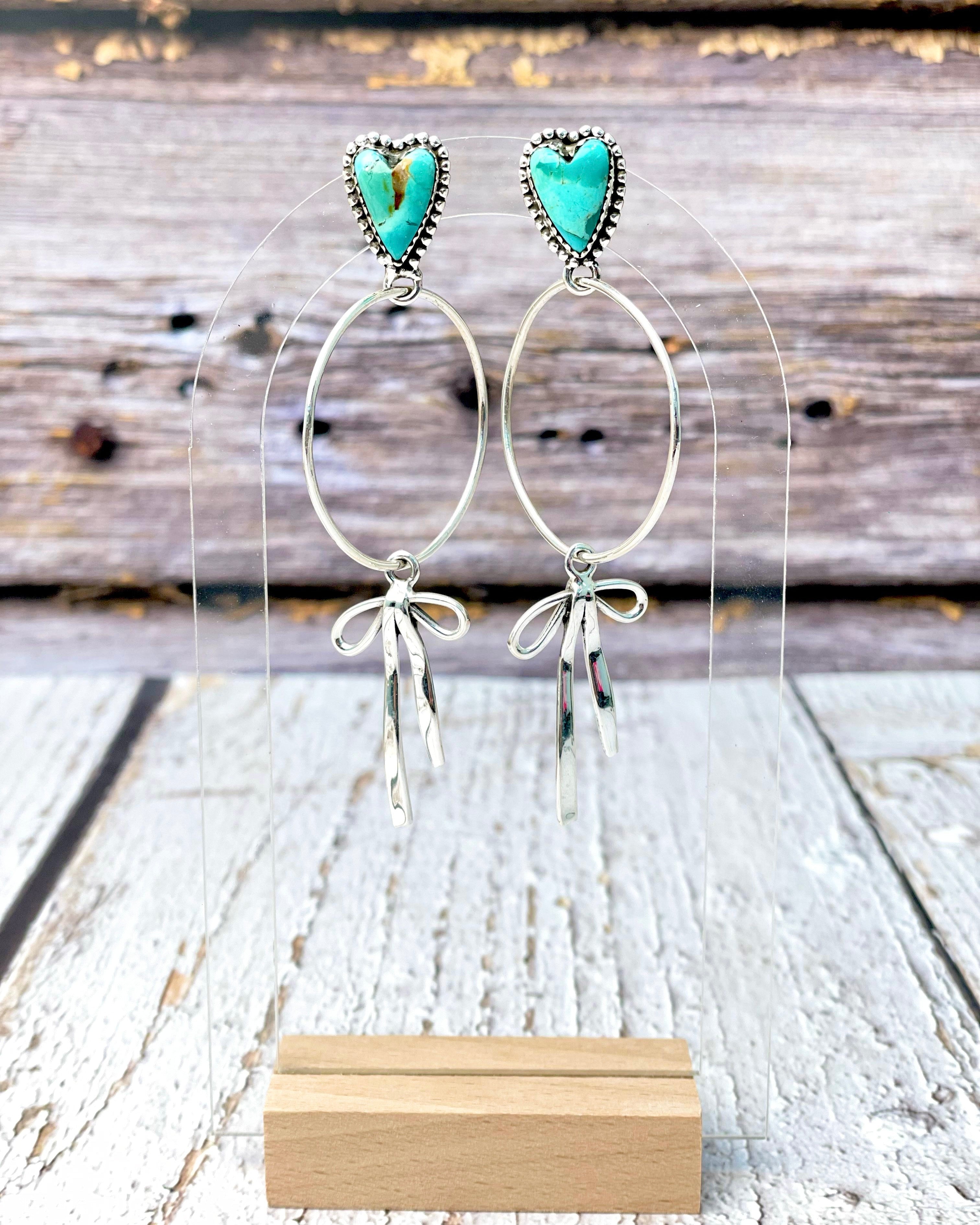 Desert Hearts Sterling Silver Bow Earrings-Earrings-Krush Kandy, Women's Online Fashion Boutique Located in Phoenix, Arizona (Scottsdale Area)