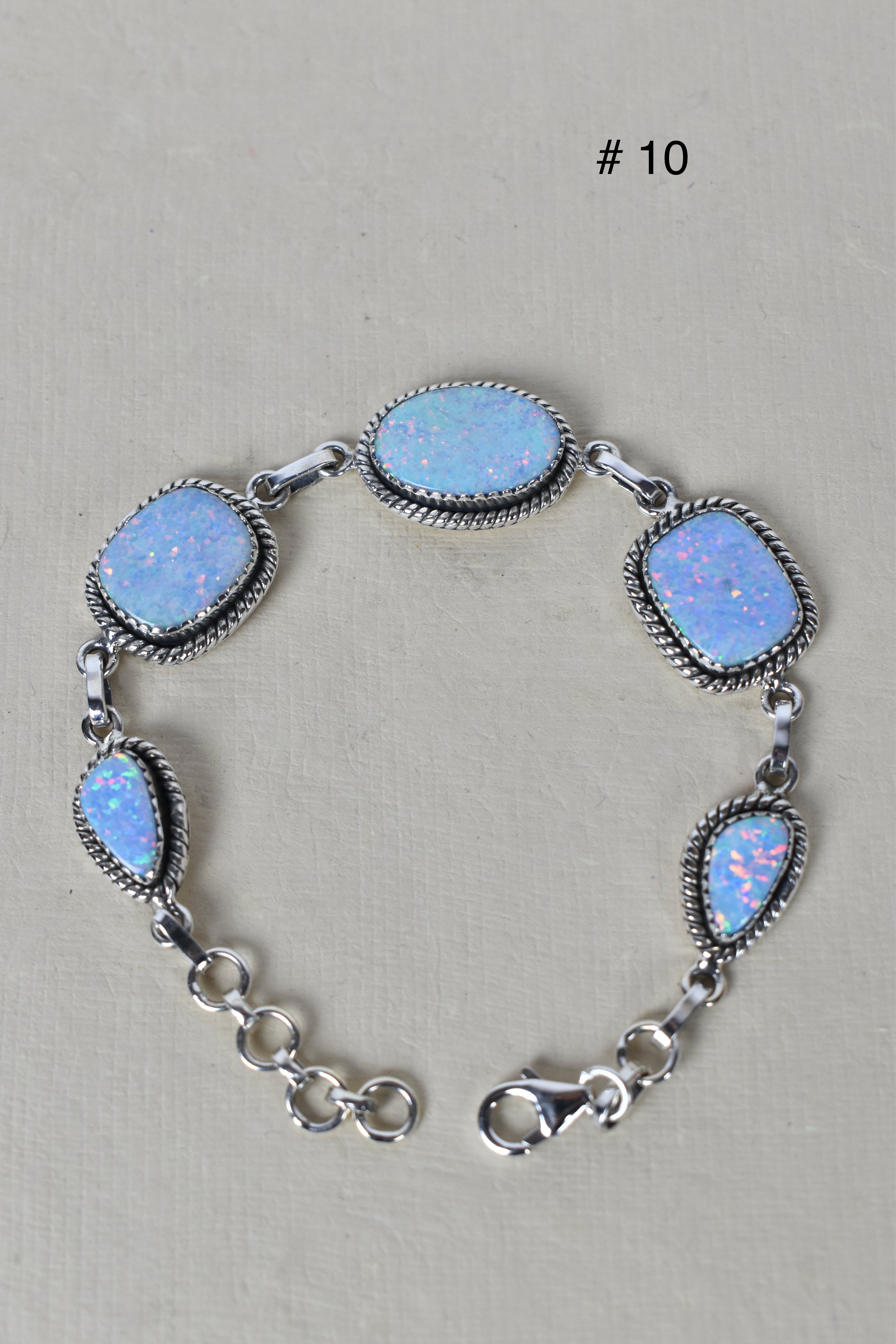 ONE OF A KIND STERLING SILVER 5 STONE BRACELET-Gemstone Bracelets-Krush Kandy, Women's Online Fashion Boutique Located in Phoenix, Arizona (Scottsdale Area)