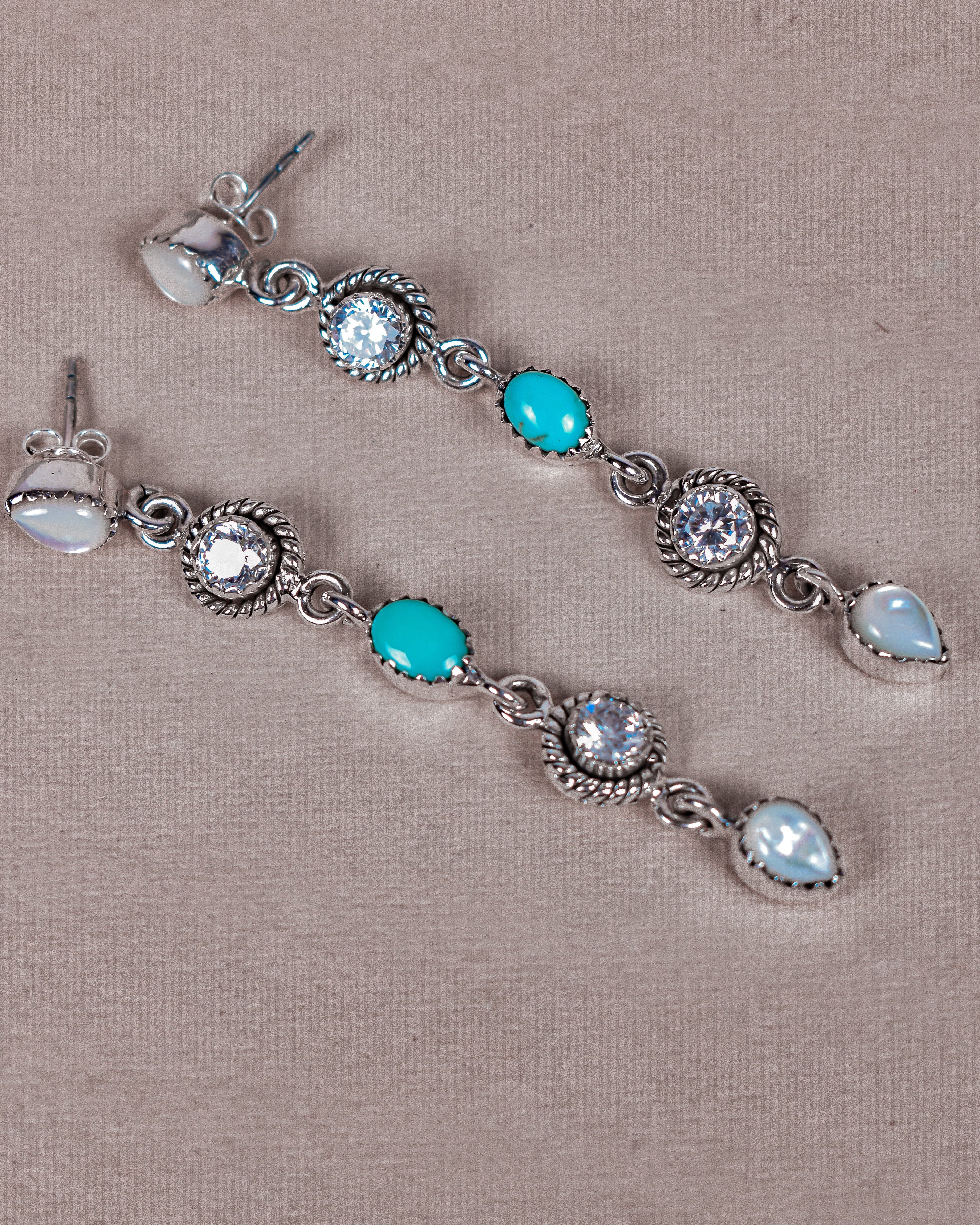 Triple Double Dangle Earrings-Drop Earrings-Krush Kandy, Women's Online Fashion Boutique Located in Phoenix, Arizona (Scottsdale Area)