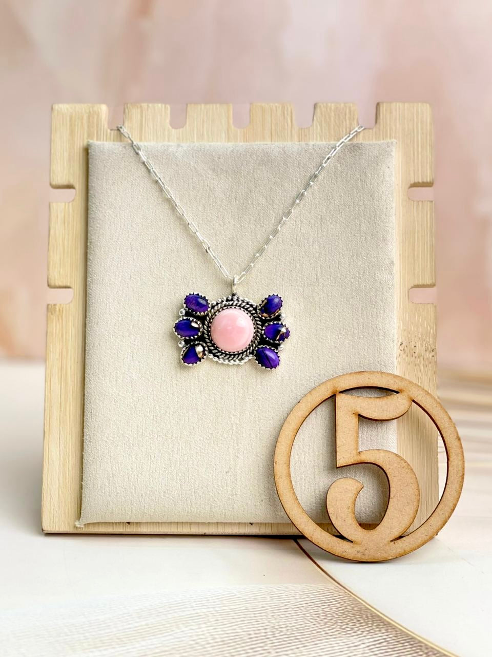 Pink Conch & Berry Dahlia Cluster Necklace-Necklaces-Krush Kandy, Women's Online Fashion Boutique Located in Phoenix, Arizona (Scottsdale Area)