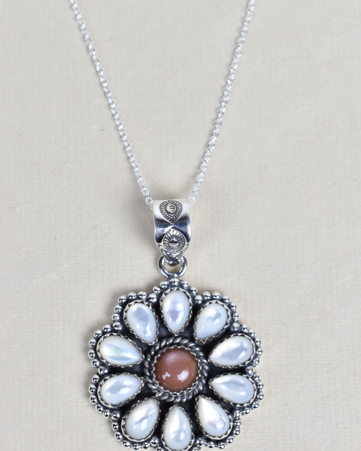 Daisy Days Sterling Silver & Stone Cluster Necklaces-Pendant Necklaces-Krush Kandy, Women's Online Fashion Boutique Located in Phoenix, Arizona (Scottsdale Area)