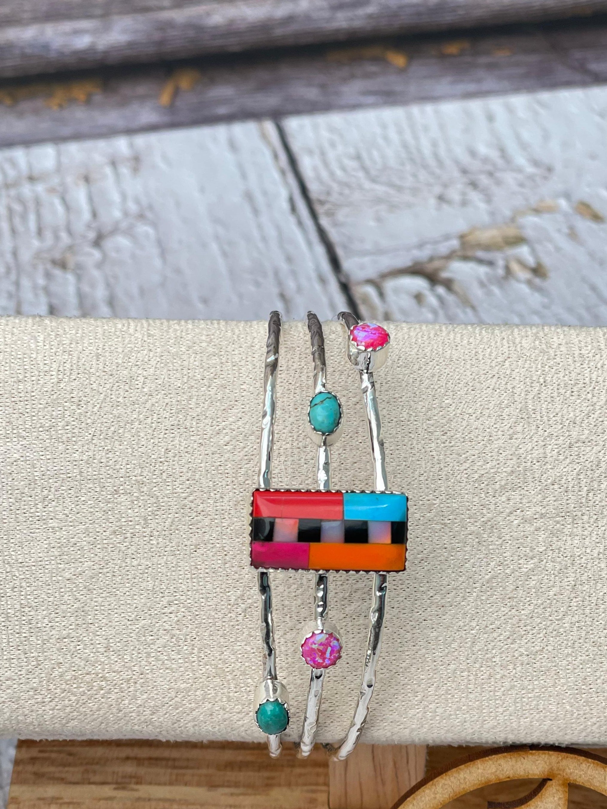 Fauvism Dreamscape Stone Sterling Cuff-Bracelets-Krush Kandy, Women's Online Fashion Boutique Located in Phoenix, Arizona (Scottsdale Area)