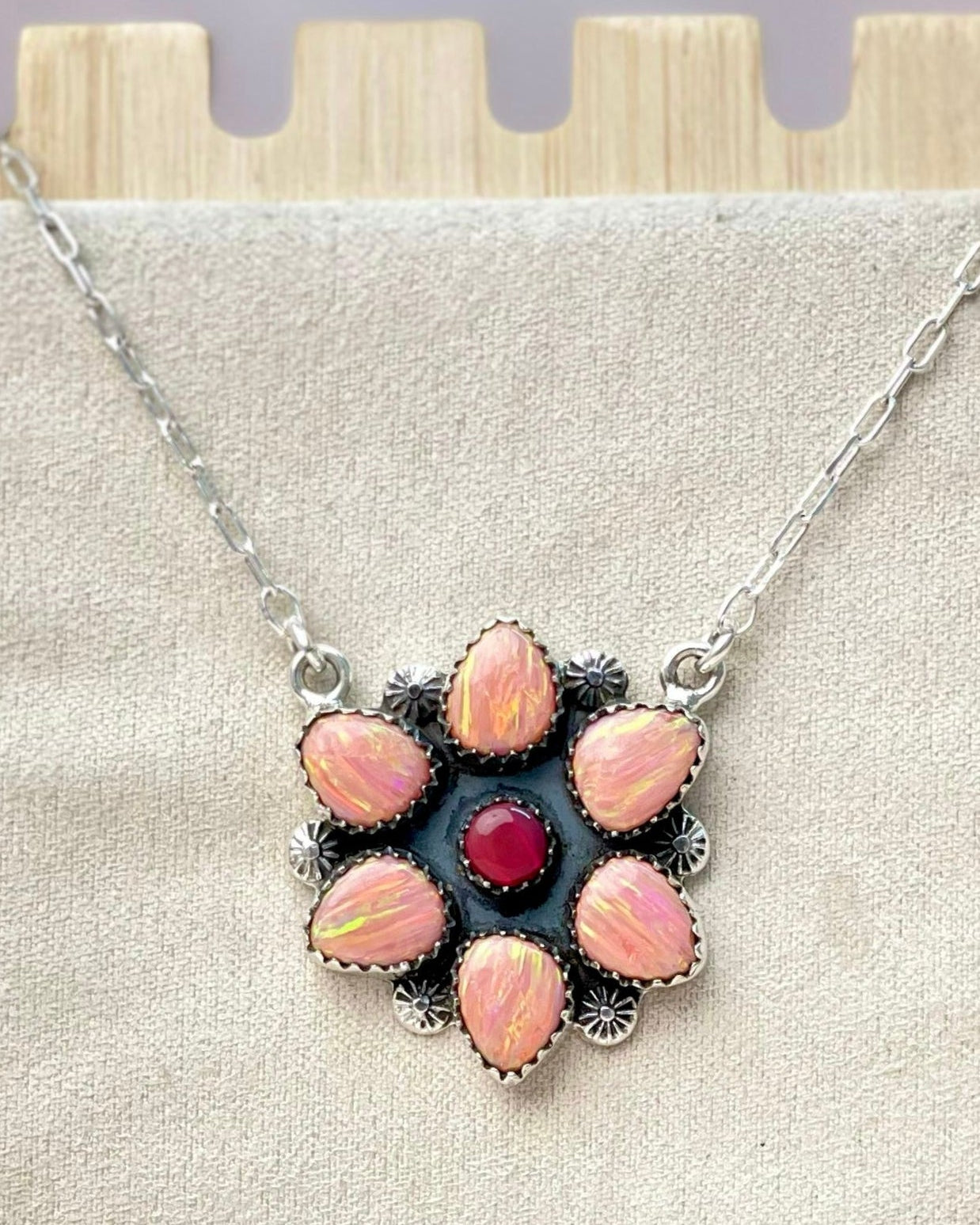 Blushing Black Opal Blossom Necklace-Necklaces-Krush Kandy, Women's Online Fashion Boutique Located in Phoenix, Arizona (Scottsdale Area)