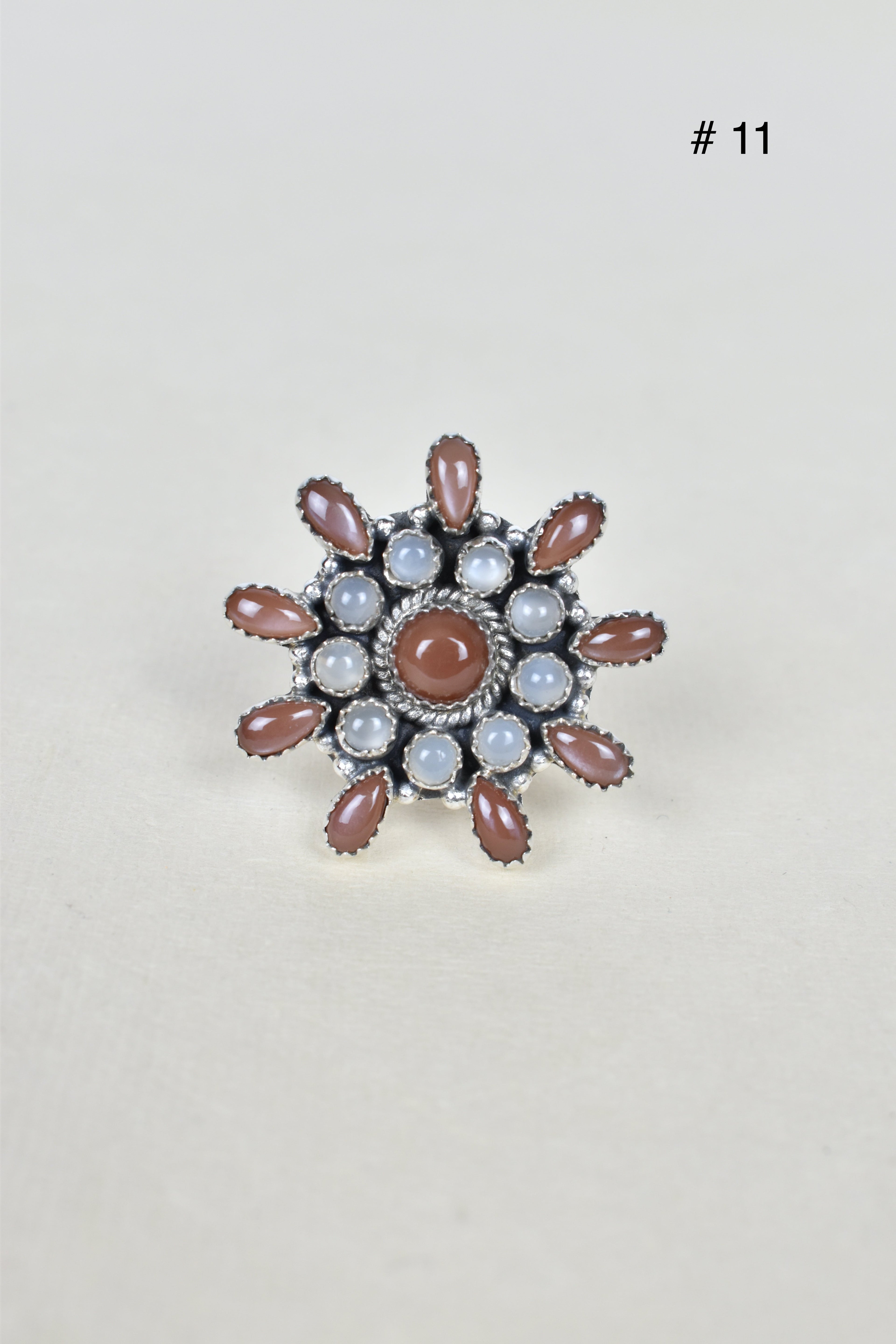 Chocolate Moonstone & Stone Cluster Sterling Silver Rings-Cluster Rings-Krush Kandy, Women's Online Fashion Boutique Located in Phoenix, Arizona (Scottsdale Area)