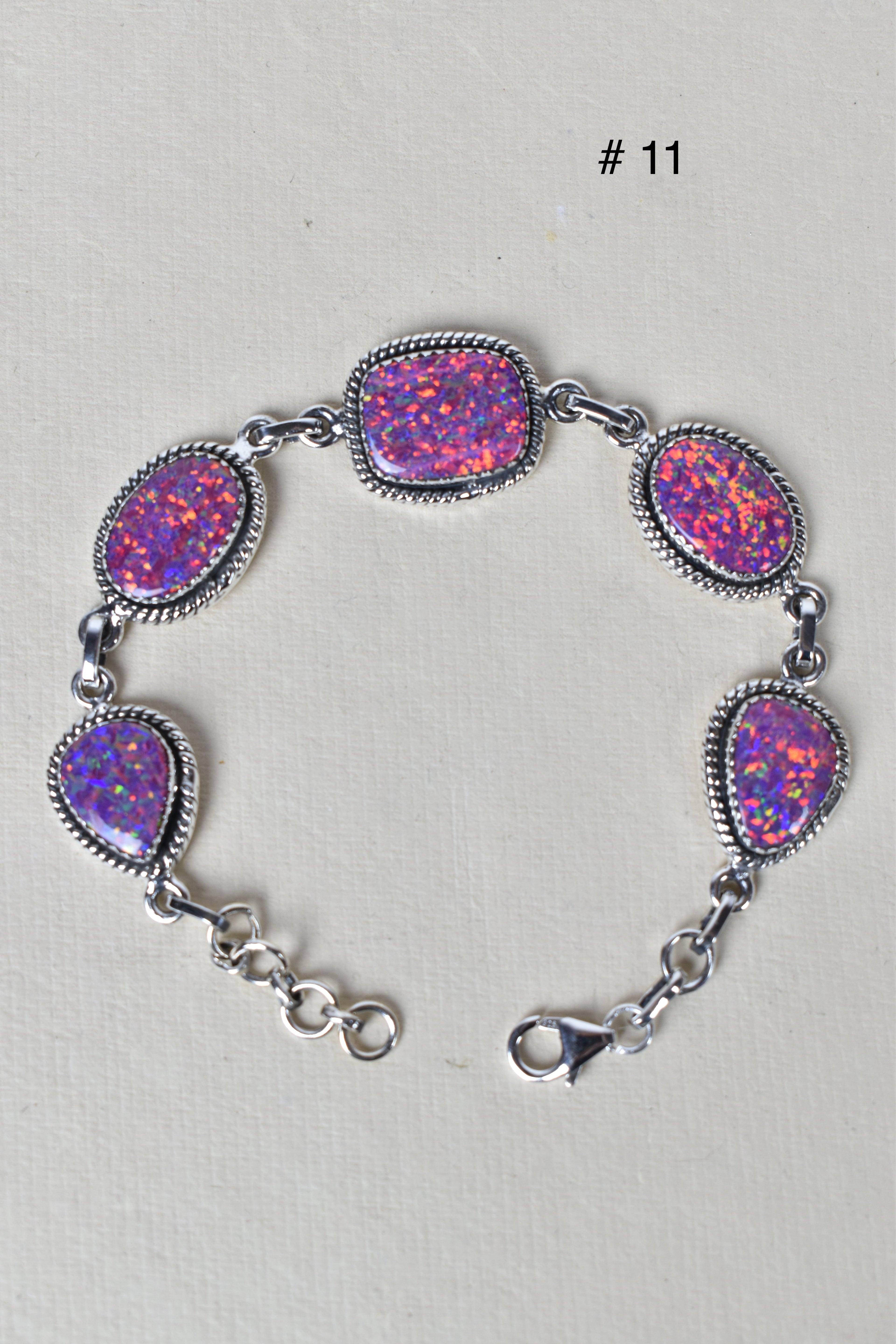 ONE OF A KIND STERLING SILVER 5 STONE BRACELET-Gemstone Bracelets-Krush Kandy, Women's Online Fashion Boutique Located in Phoenix, Arizona (Scottsdale Area)