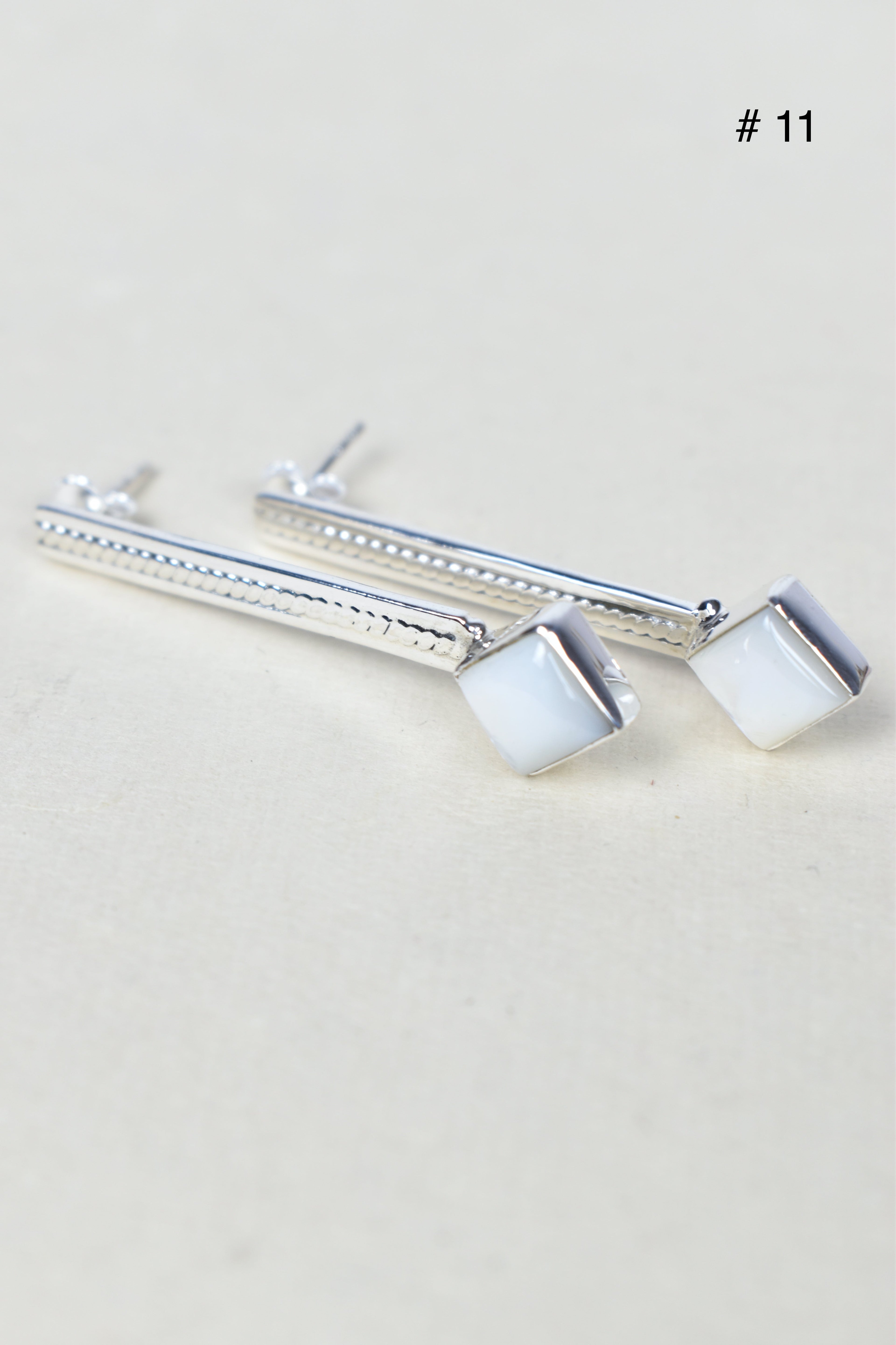 Silver Solitaire Bar Earrings-Drop Earrings-Krush Kandy, Women's Online Fashion Boutique Located in Phoenix, Arizona (Scottsdale Area)