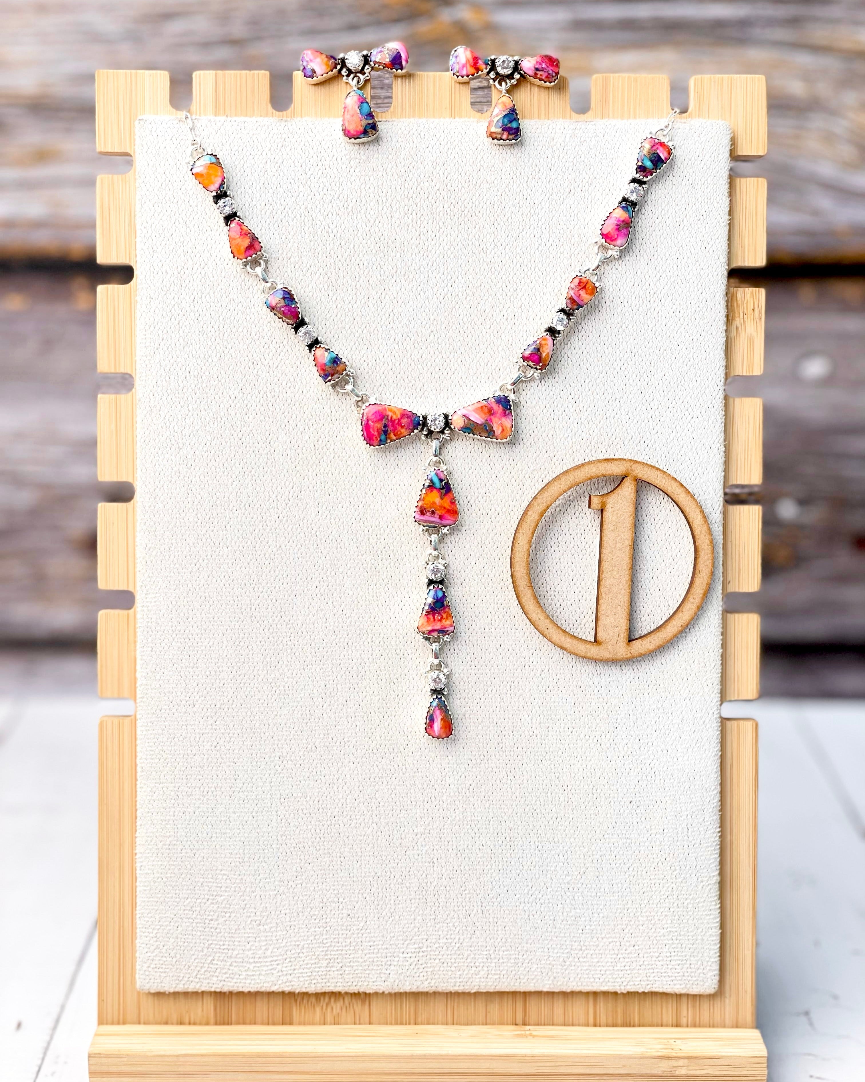 Cute As A Bow Necklace & Earrings Sets-Necklaces-Krush Kandy, Women's Online Fashion Boutique Located in Phoenix, Arizona (Scottsdale Area)