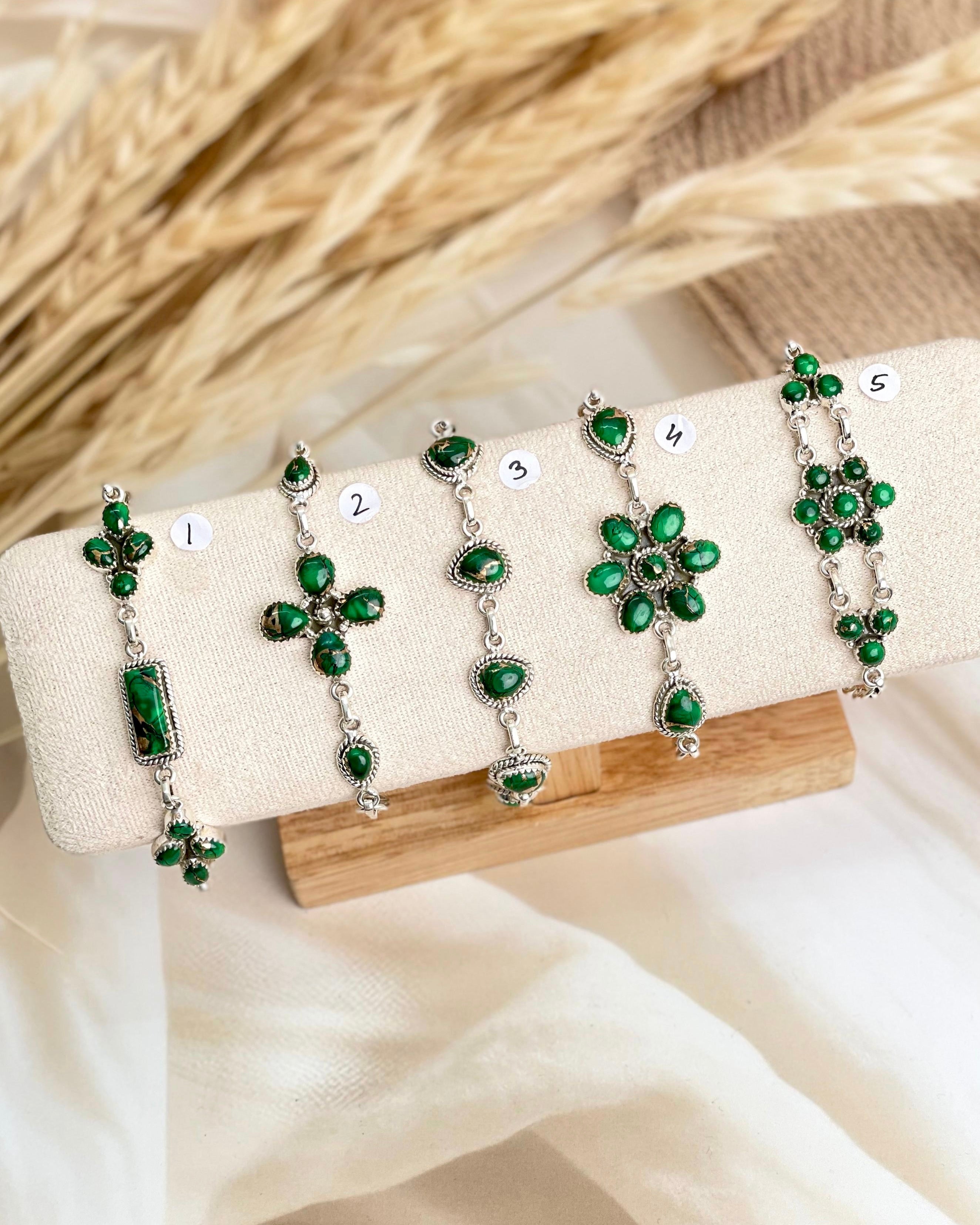 Irish Green Dahlia Bracelets sno 28-Bracelets-Krush Kandy, Women's Online Fashion Boutique Located in Phoenix, Arizona (Scottsdale Area)