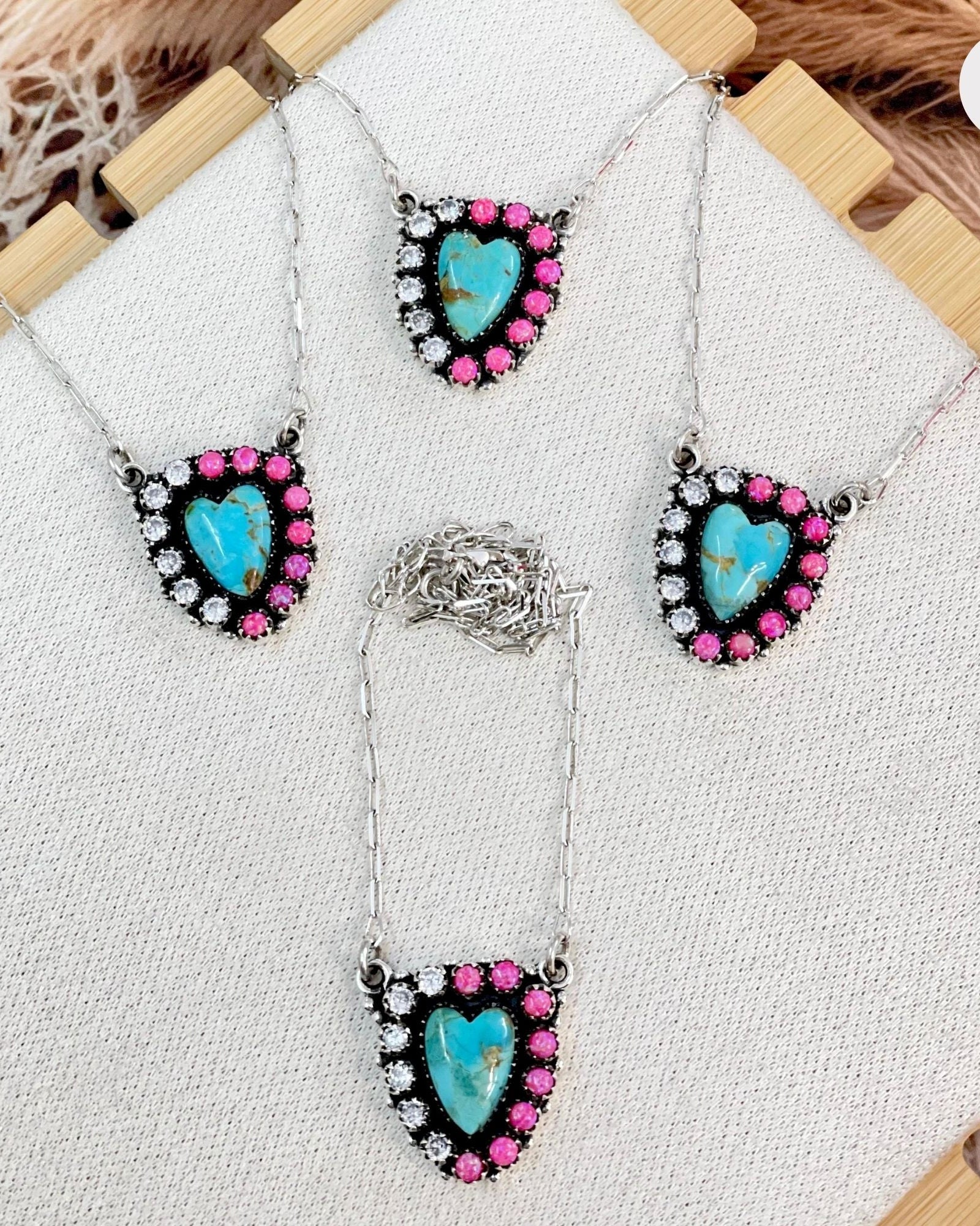 You Complete Me Heart Stone Necklace-Necklaces-Krush Kandy, Women's Online Fashion Boutique Located in Phoenix, Arizona (Scottsdale Area)