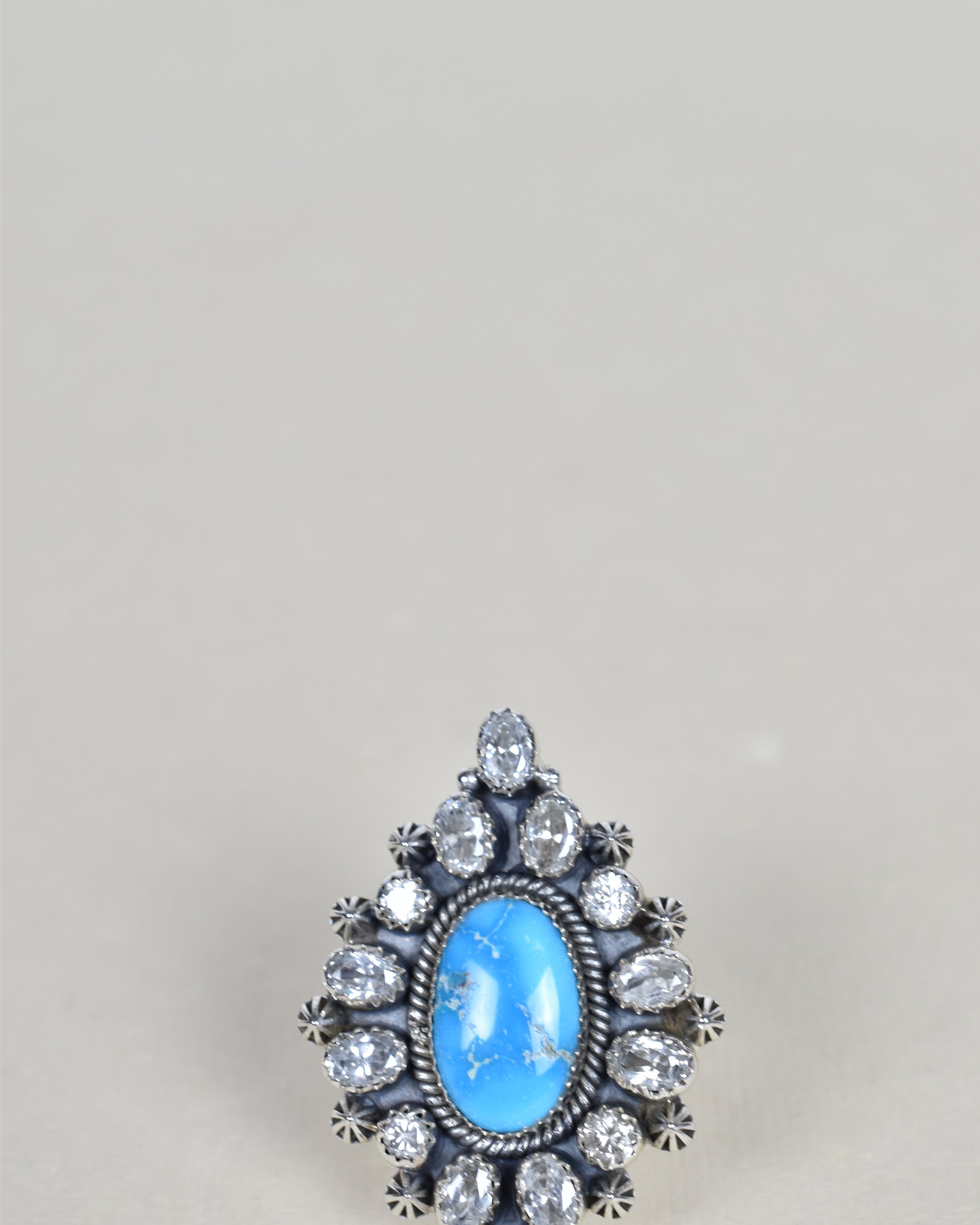 Turquoise & Crystal One of A Kind Ring-Statement Rings-Krush Kandy, Women's Online Fashion Boutique Located in Phoenix, Arizona (Scottsdale Area)