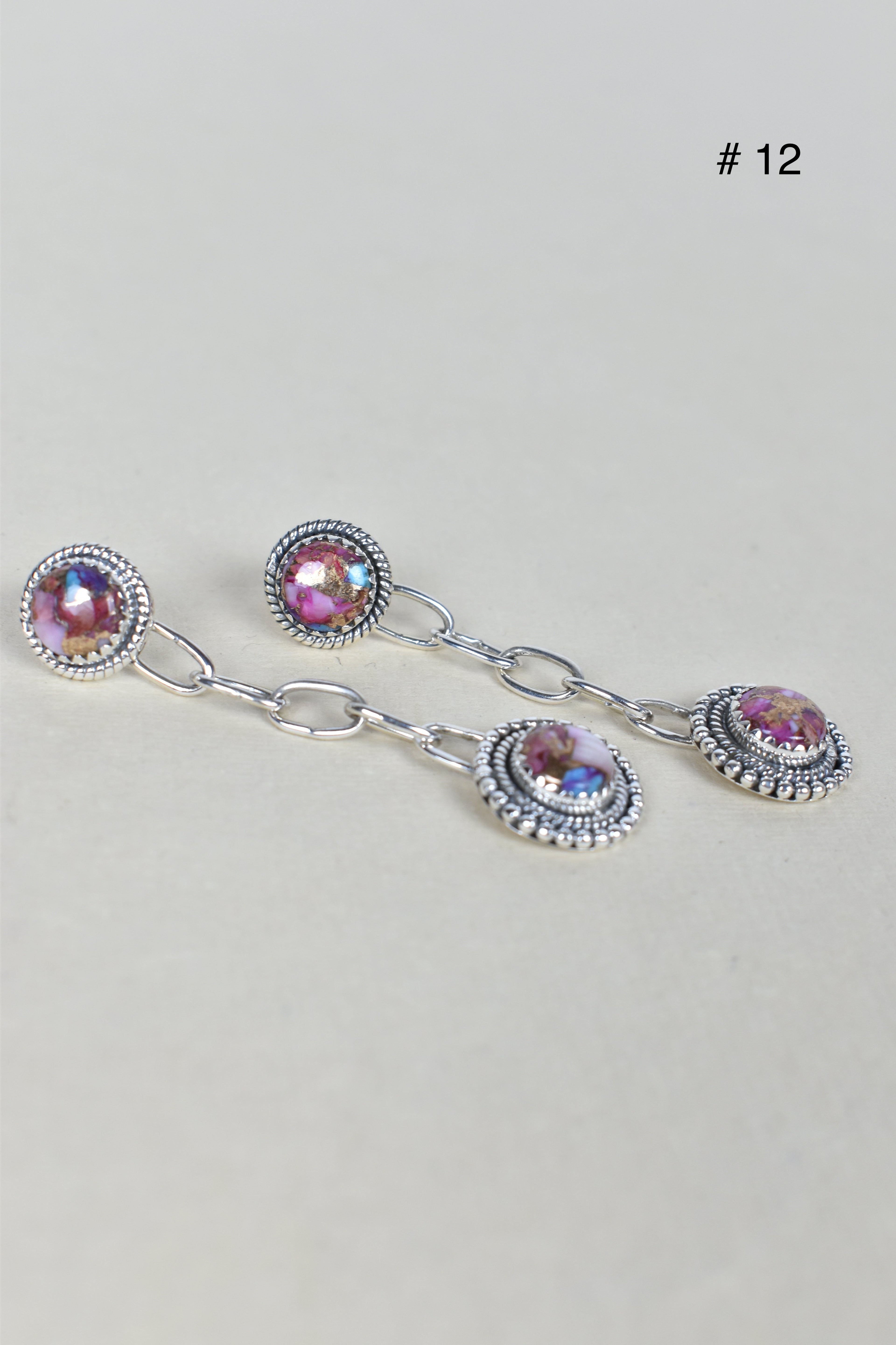 Gem Duet Chain Drop Earrings-Drop Earrings-Krush Kandy, Women's Online Fashion Boutique Located in Phoenix, Arizona (Scottsdale Area)