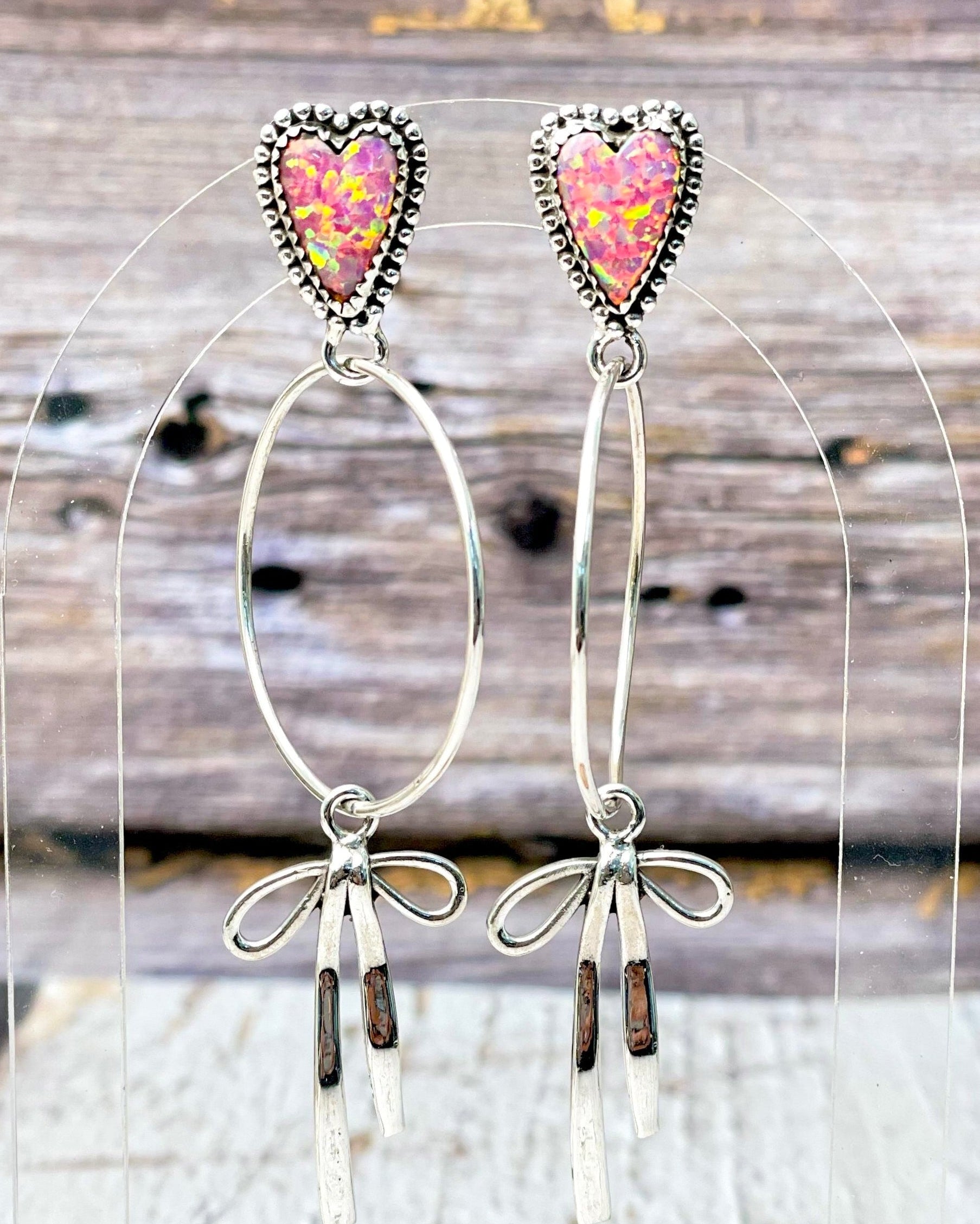 Desert Hearts Sterling Silver Bow Earrings-Earrings-Krush Kandy, Women's Online Fashion Boutique Located in Phoenix, Arizona (Scottsdale Area)