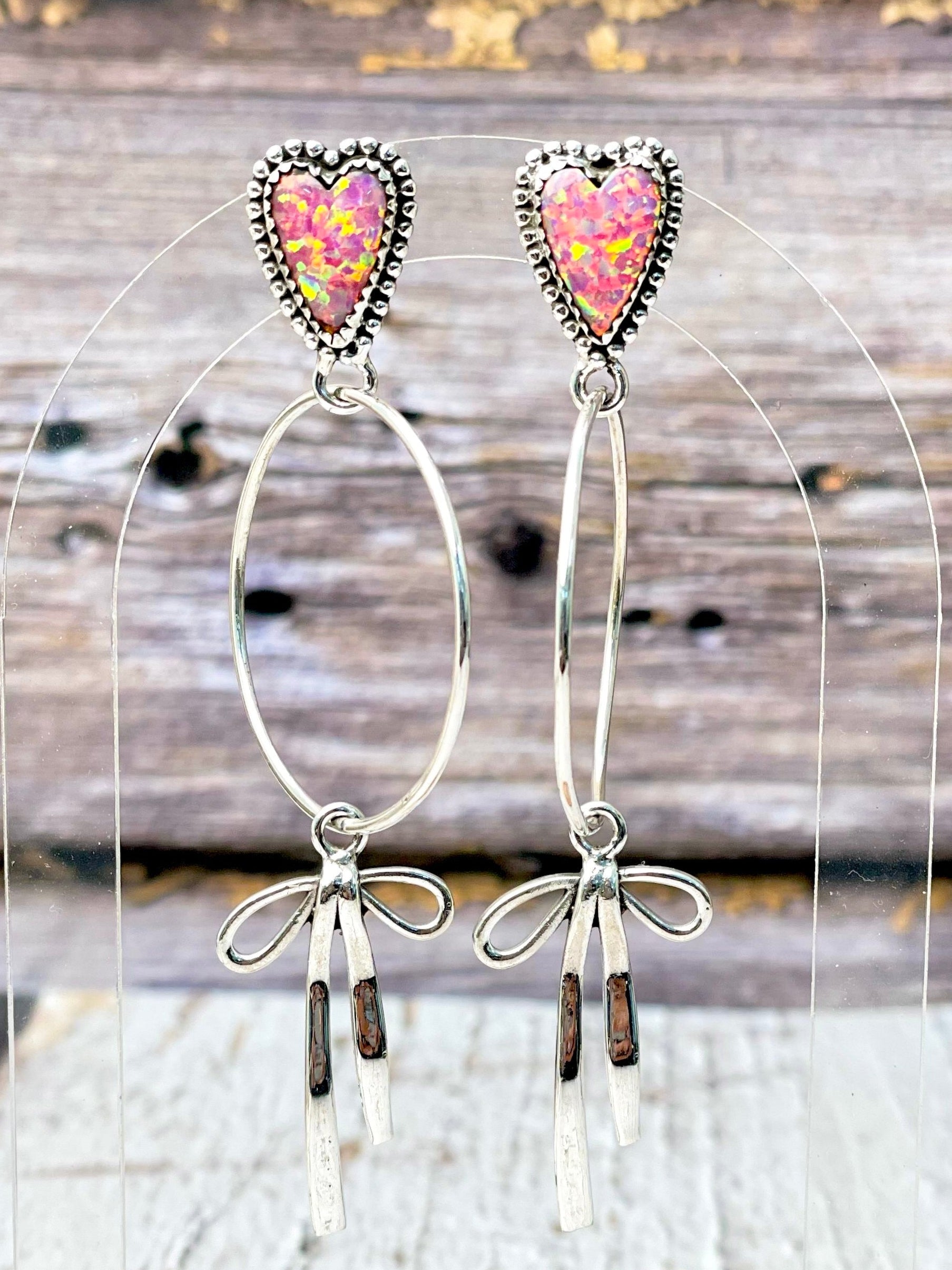Desert Hearts Sterling Silver Bow Earrings-Earrings-Krush Kandy, Women's Online Fashion Boutique Located in Phoenix, Arizona (Scottsdale Area)