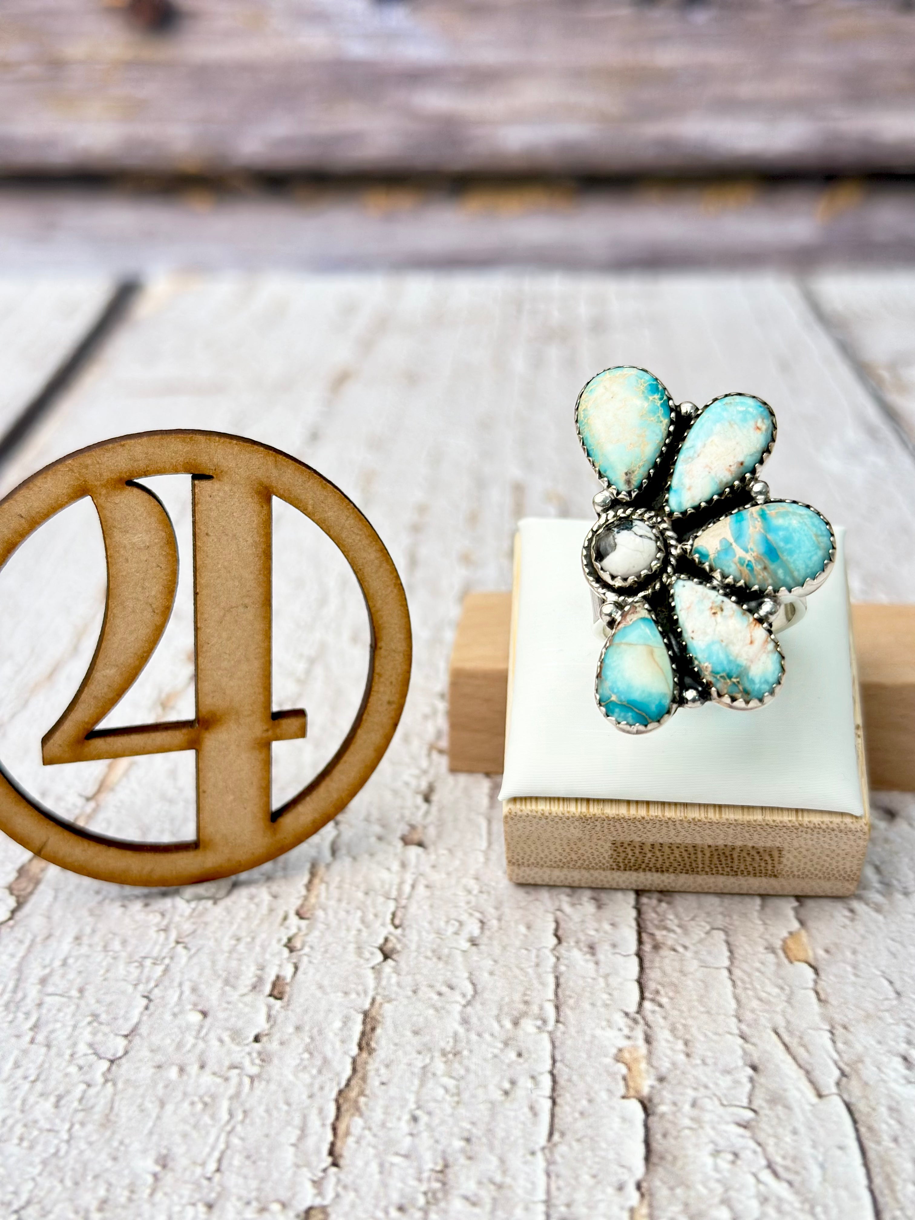 Half Cluster Blooming Ring-Ring Sizers-Krush Kandy, Women's Online Fashion Boutique Located in Phoenix, Arizona (Scottsdale Area)