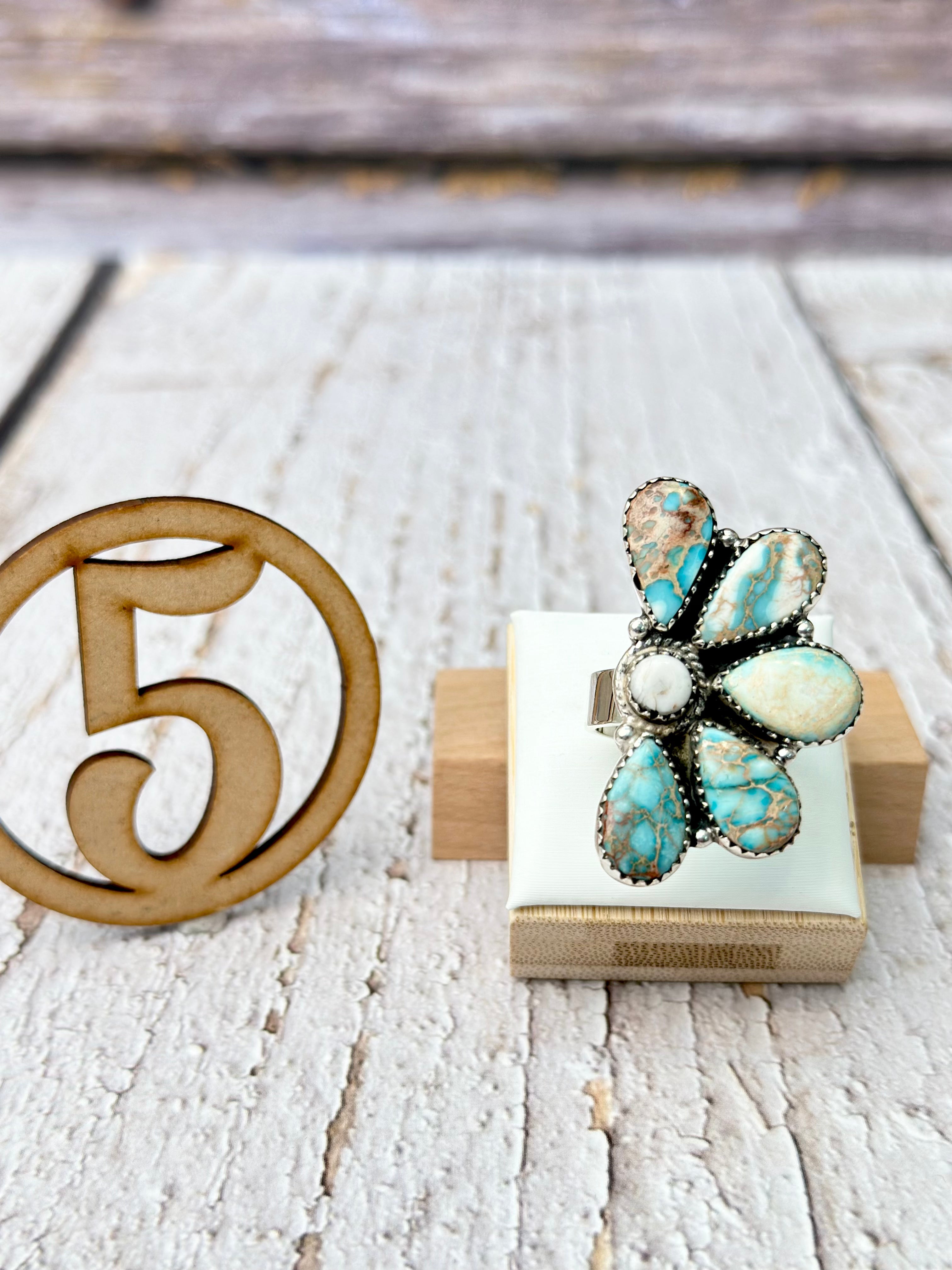 Half Cluster Blooming Ring-Ring Sizers-Krush Kandy, Women's Online Fashion Boutique Located in Phoenix, Arizona (Scottsdale Area)