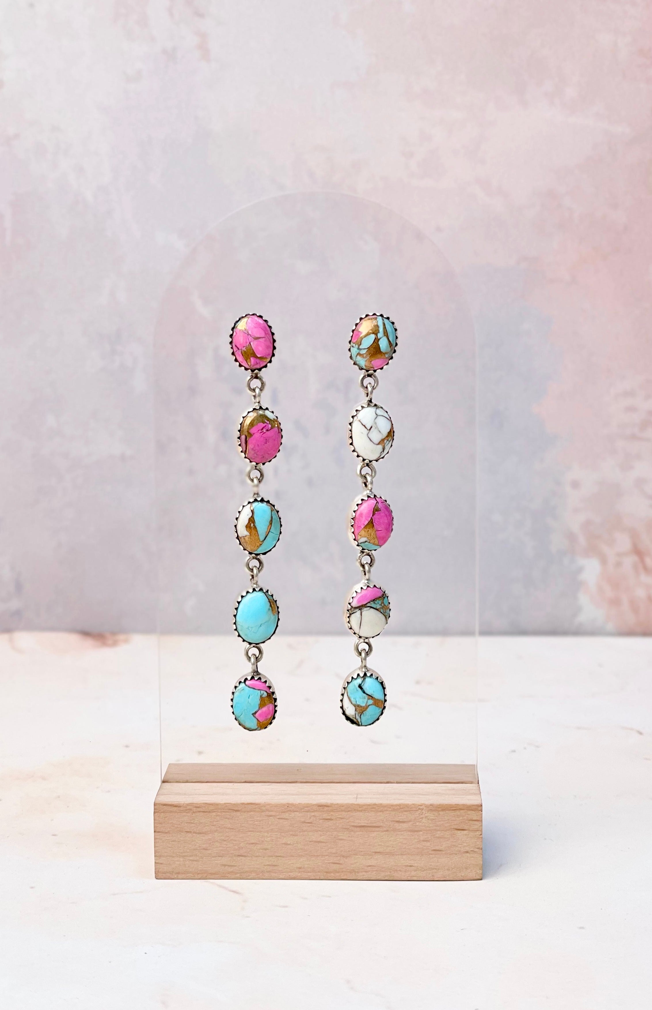 Cotton Candy Desert Dangle Earrings-Earrings-Krush Kandy, Women's Online Fashion Boutique Located in Phoenix, Arizona (Scottsdale Area)