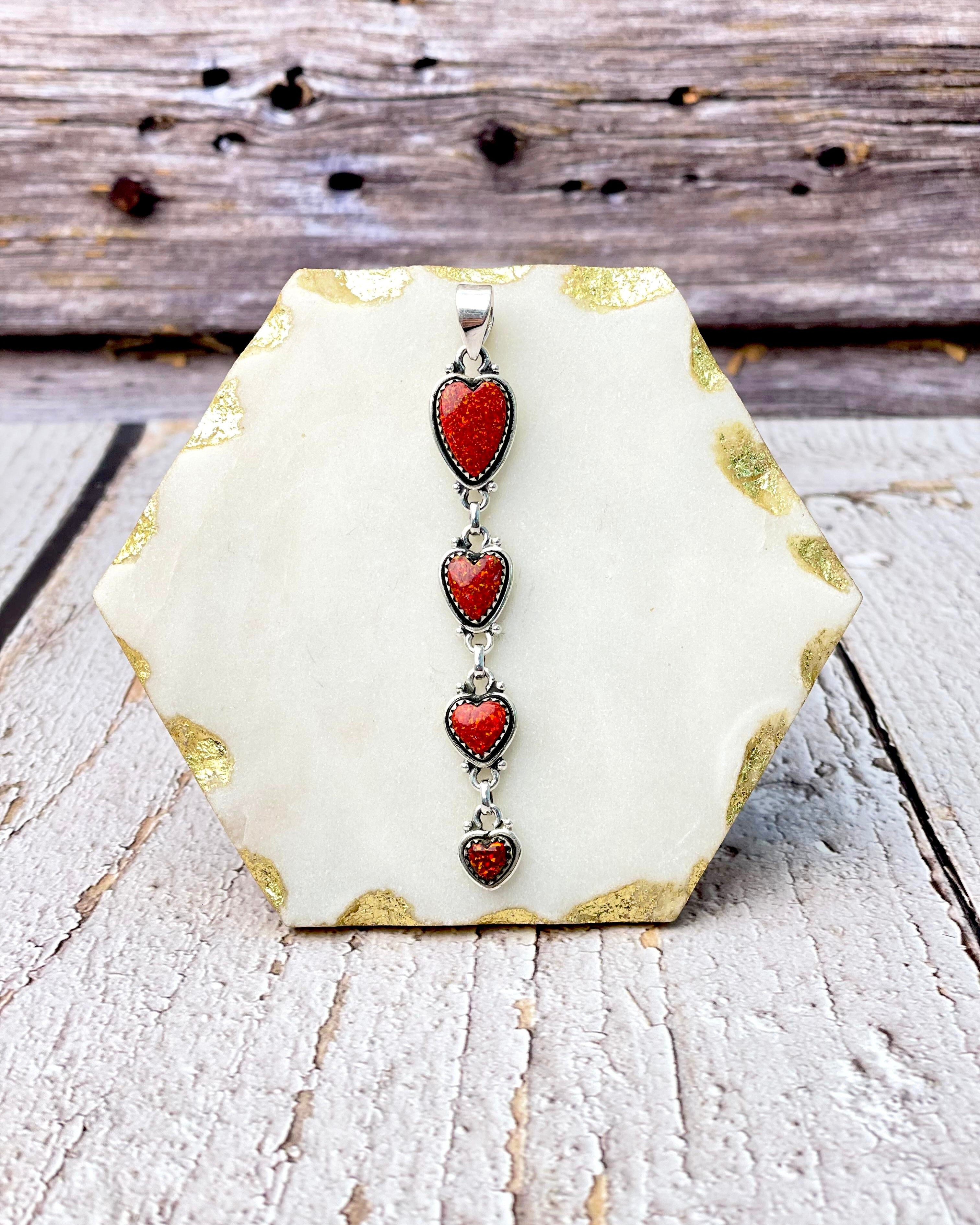 Darling Heart Stone Drop Pendant-Necklaces-Krush Kandy, Women's Online Fashion Boutique Located in Phoenix, Arizona (Scottsdale Area)