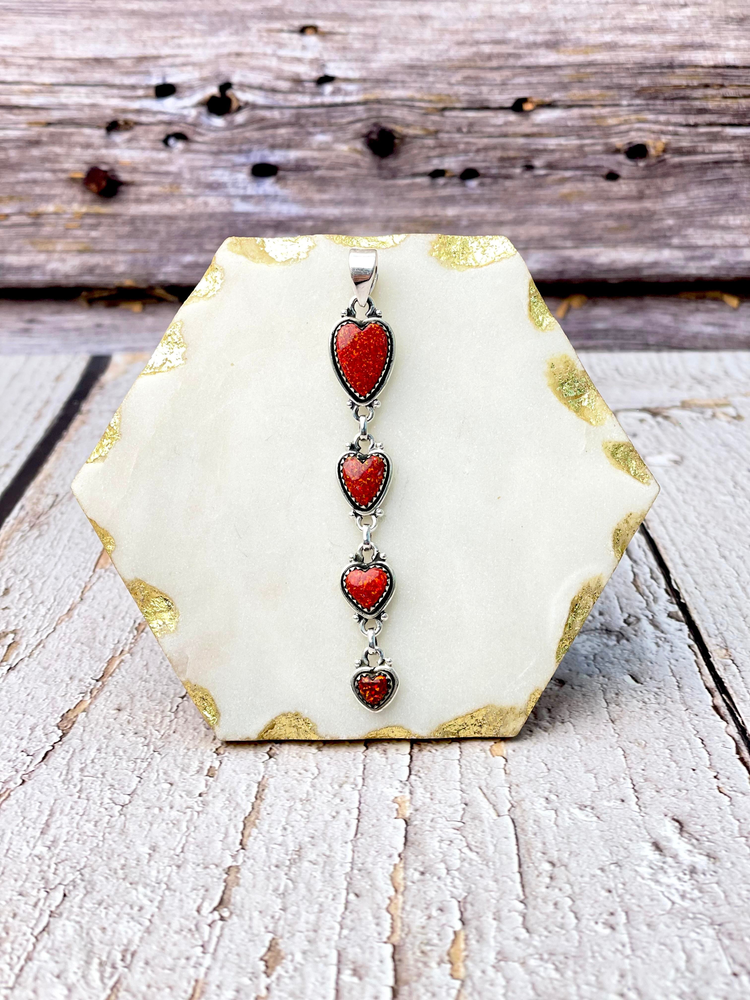 Darling Heart Stone Drop Pendant-Necklaces-Krush Kandy, Women's Online Fashion Boutique Located in Phoenix, Arizona (Scottsdale Area)
