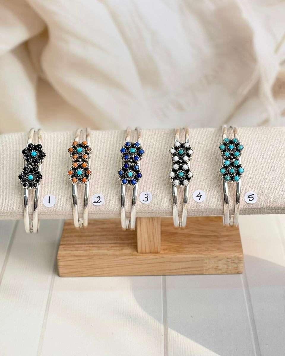 Dainty Blooming Flower Bangles-Bracelets-Krush Kandy, Women's Online Fashion Boutique Located in Phoenix, Arizona (Scottsdale Area)