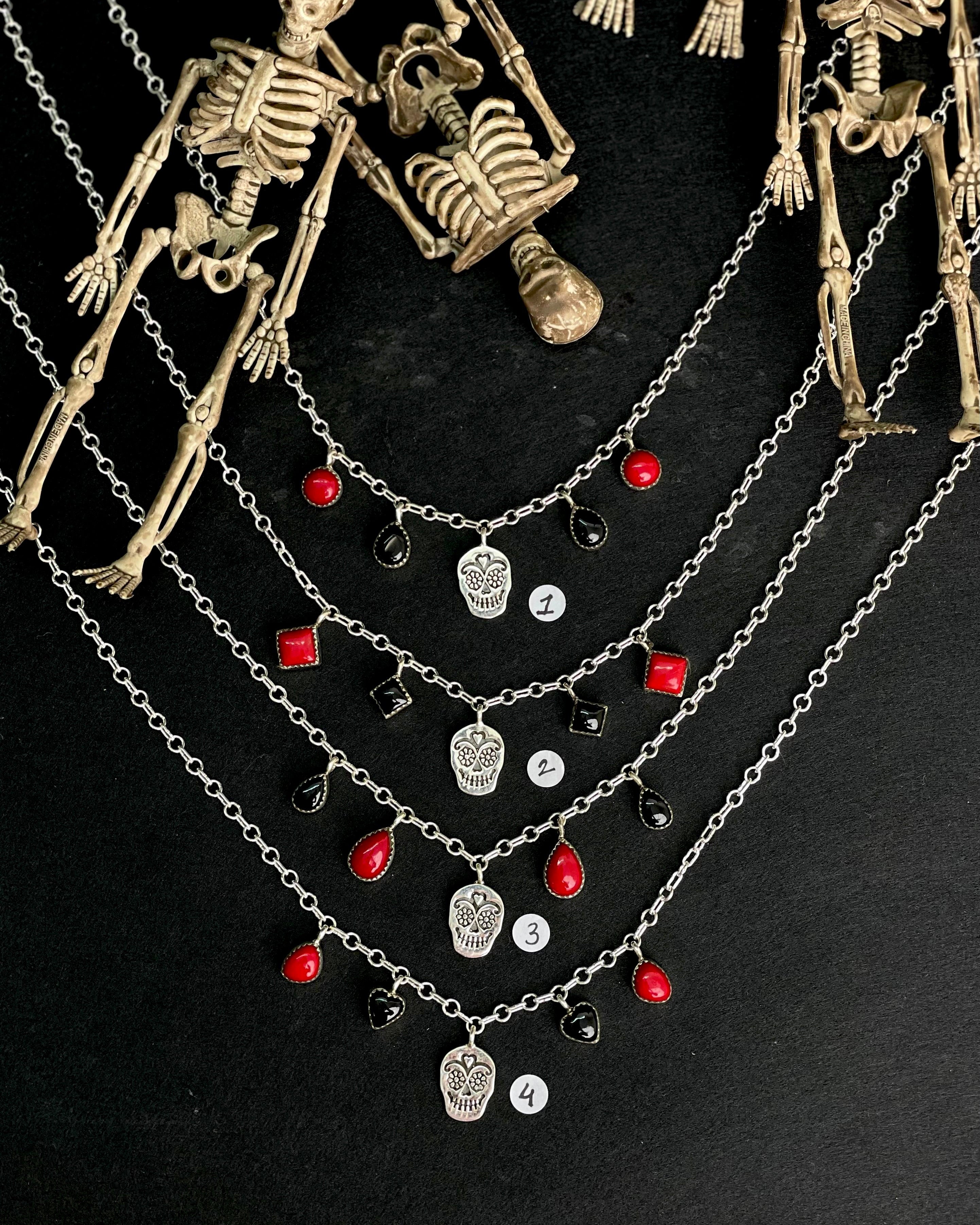 Halloween Chamer Necklace Rosarita & Black Onyx sno 13-Necklaces-Krush Kandy, Women's Online Fashion Boutique Located in Phoenix, Arizona (Scottsdale Area)