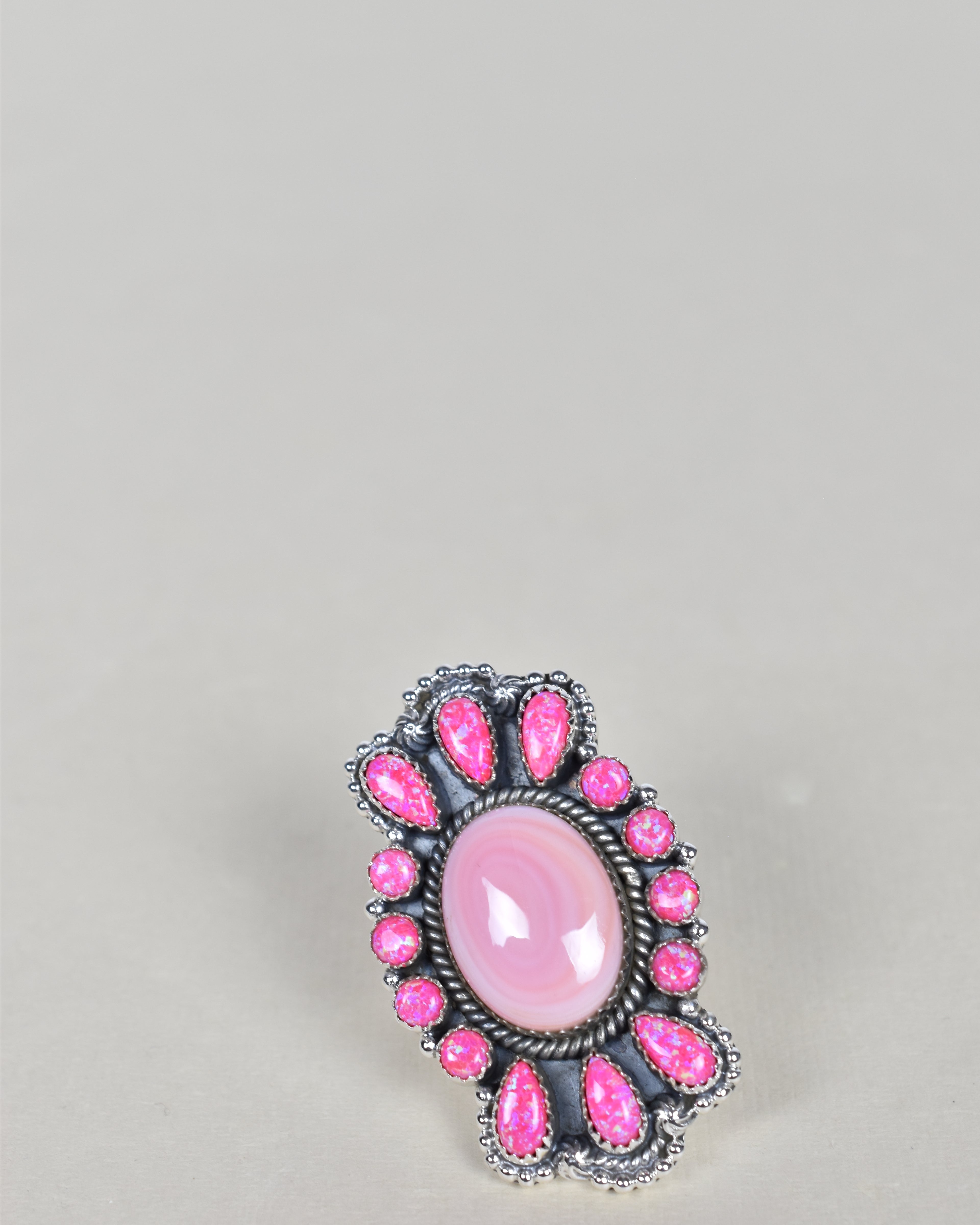Pink Conch & Neon Pink Opal One of A Kind Ring-Crawler Rings-Krush Kandy, Women's Online Fashion Boutique Located in Phoenix, Arizona (Scottsdale Area)