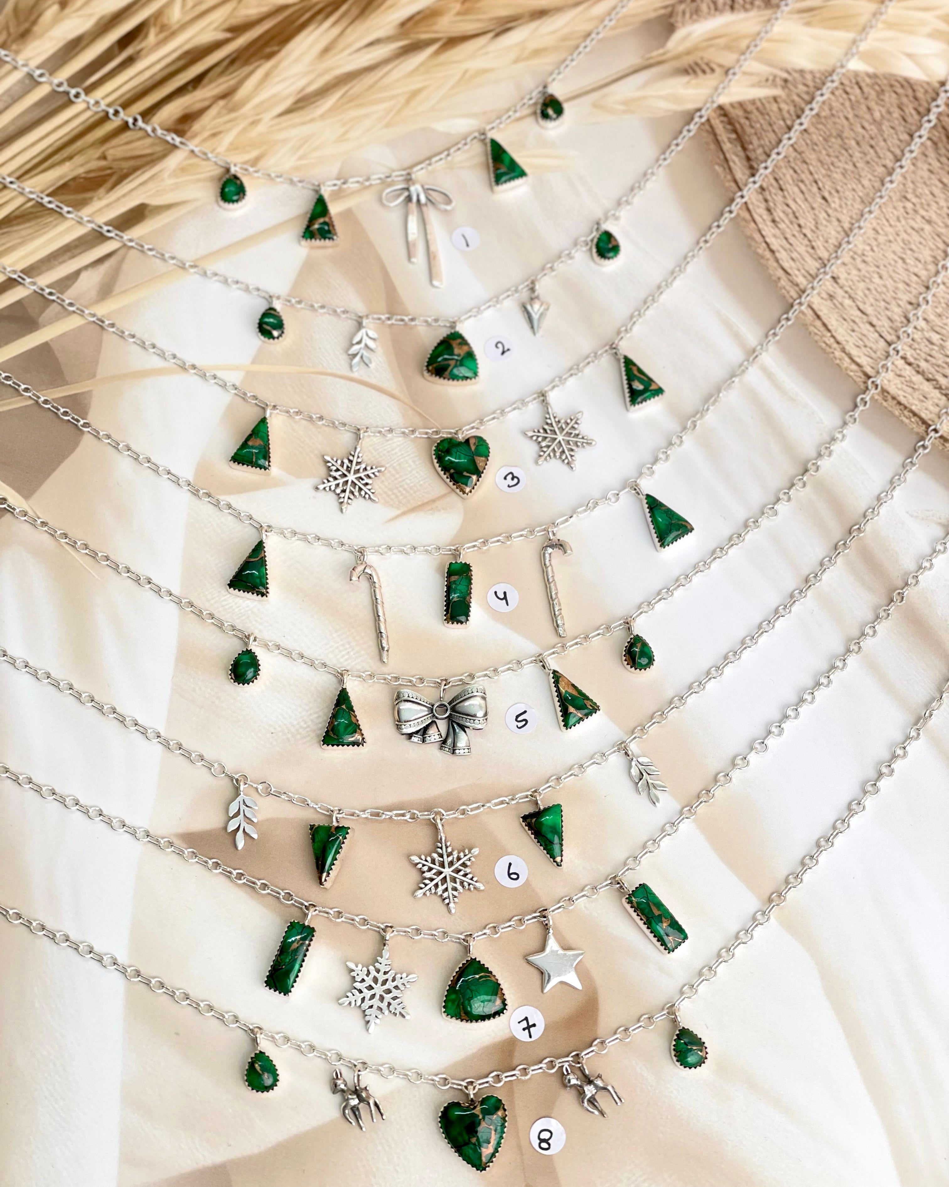 Irish Green Dahlia Dangling Necklace sno 29-Necklaces-Krush Kandy, Women's Online Fashion Boutique Located in Phoenix, Arizona (Scottsdale Area)